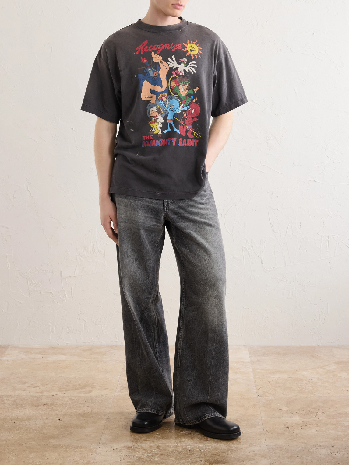 Paint-Splattered Printed Cotton-Jersey T-Shirt