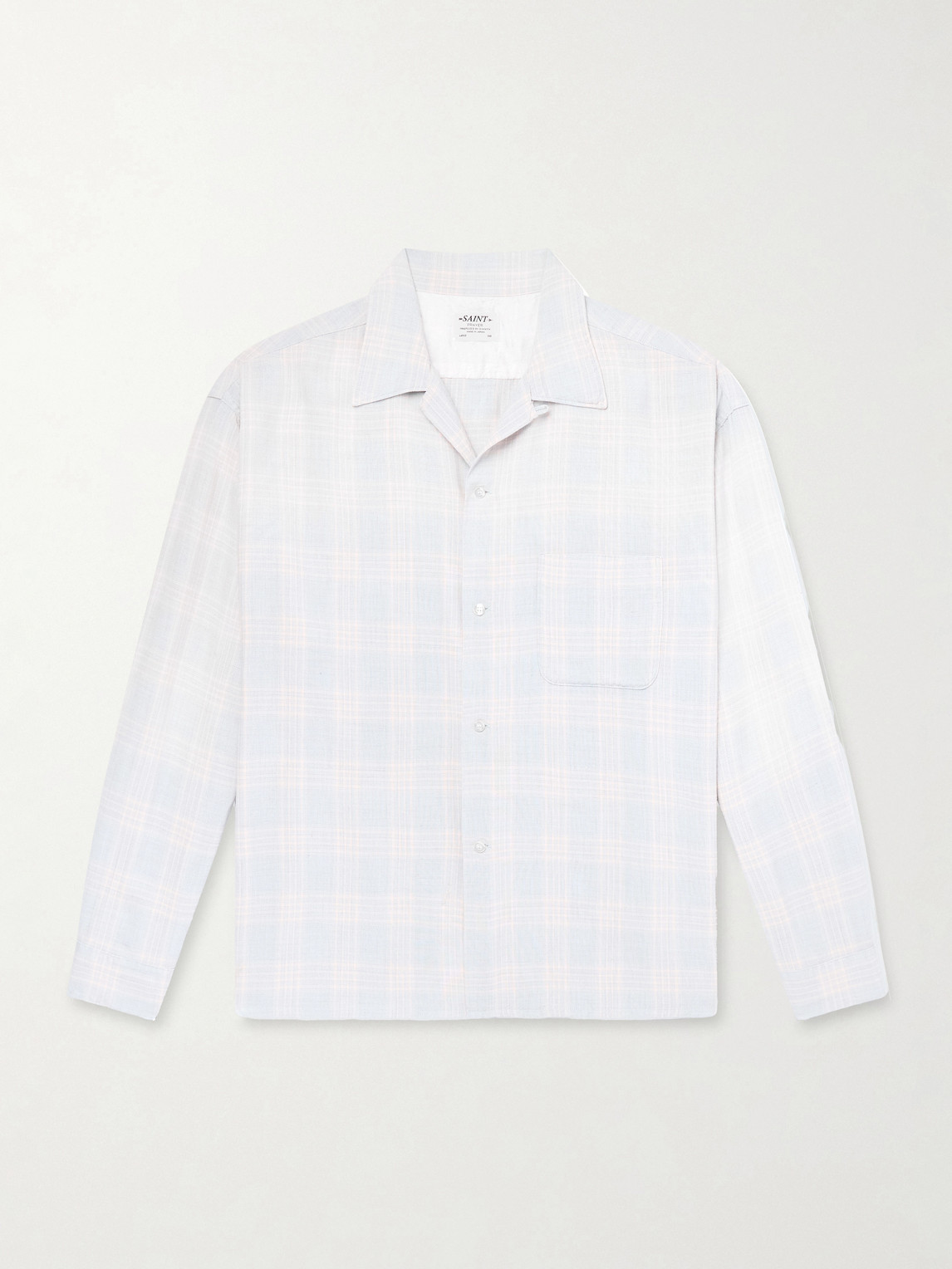 SAINT MXXXXXX - LASTMAN Distressed Checked Cotton-Flannel Shirt