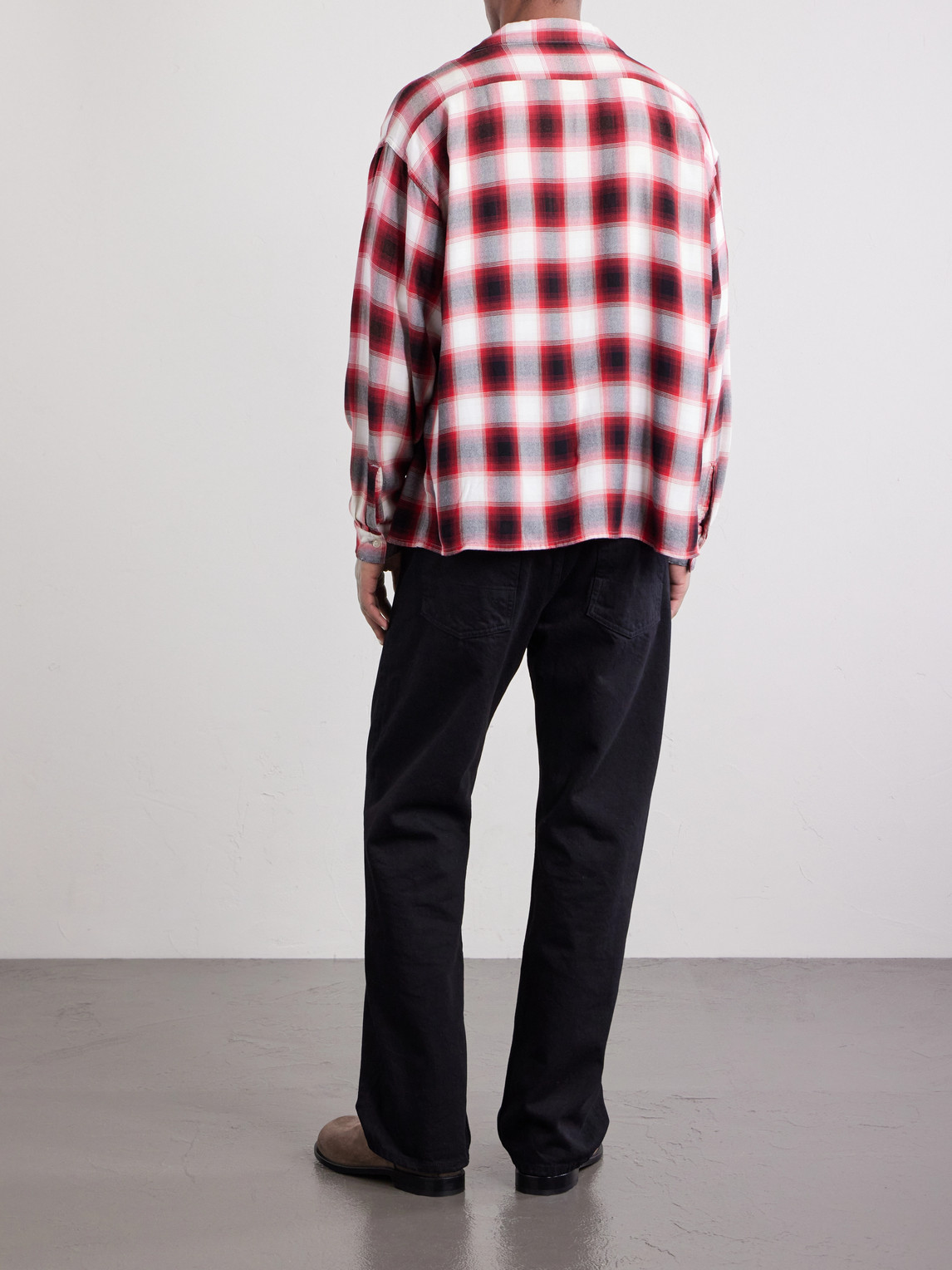  Saint Mxxxxxx - Convertible-collar Checked Flannel Shirt - Men - Red - S 