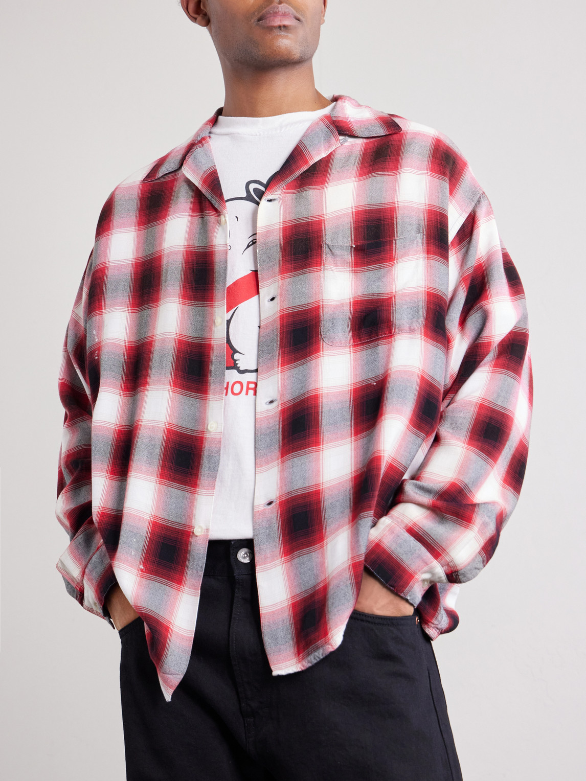 Convertible-Collar Checked
