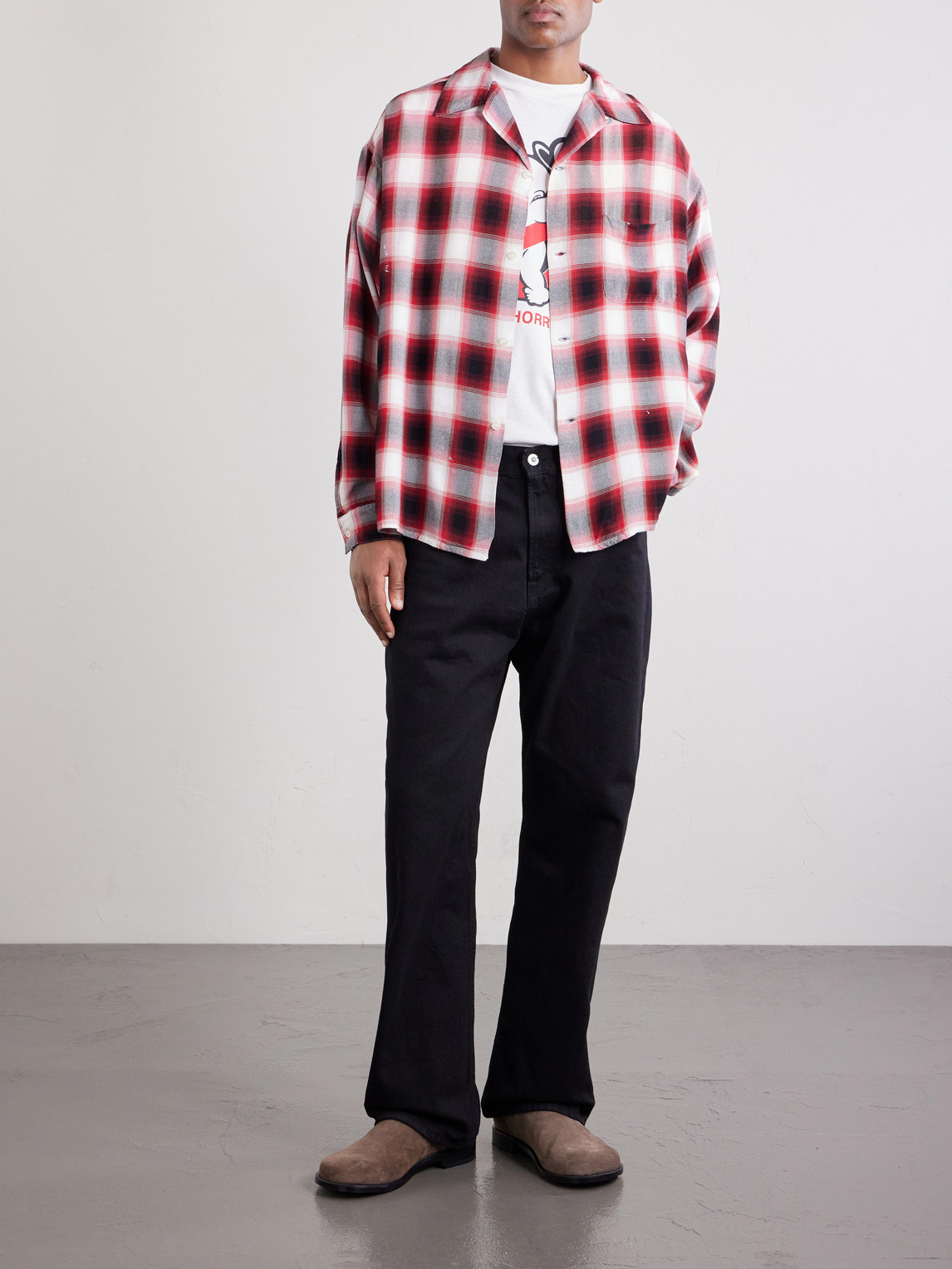Convertible-Collar Checked