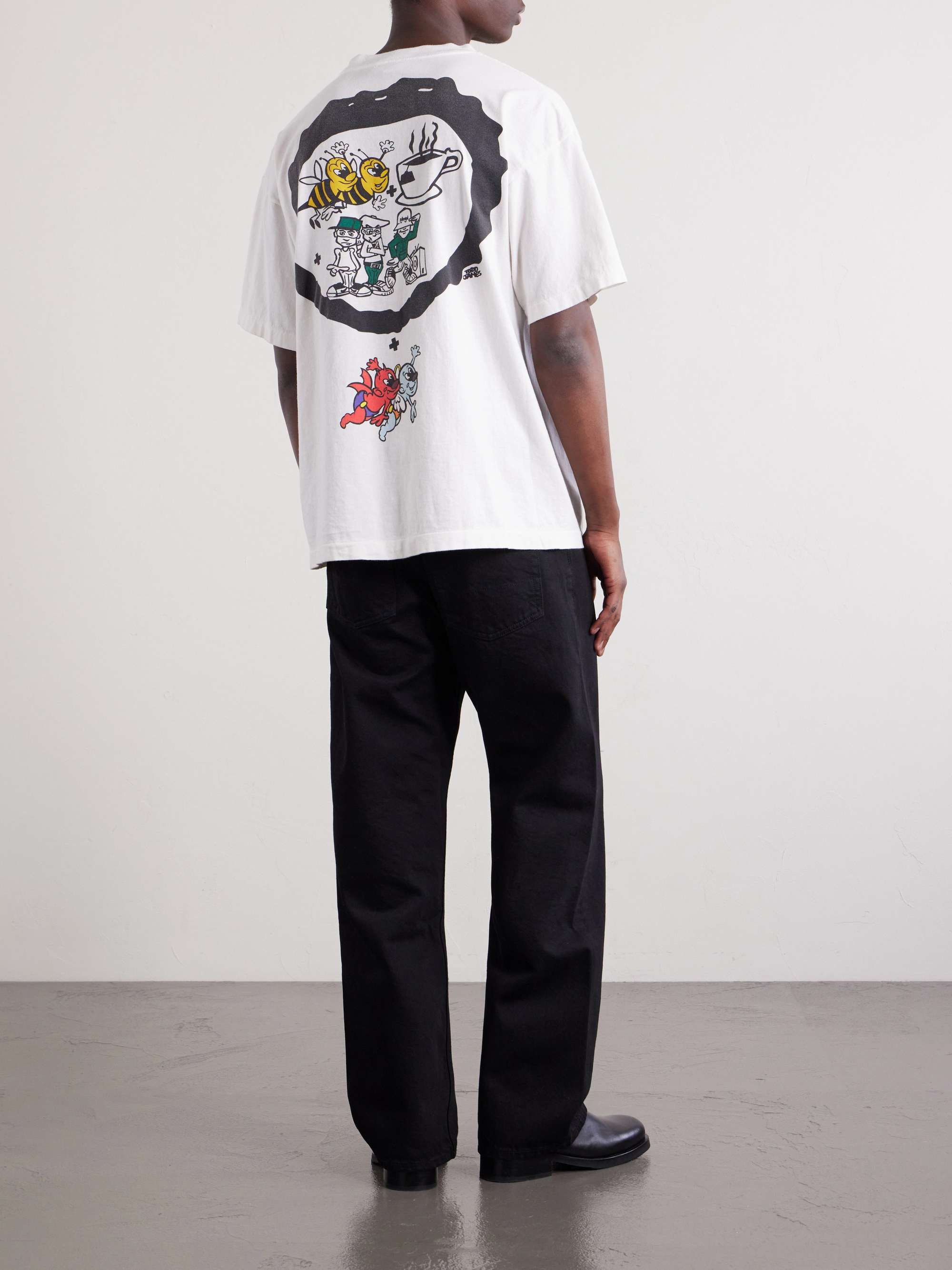 White + Beastie Boys Printed Cotton-Jersey T-shirt | SAINT MXXXXXX