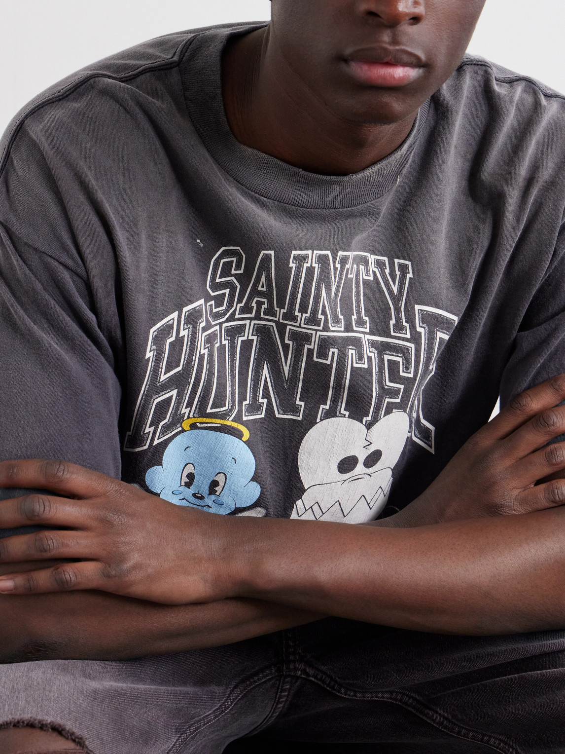 Paint-Splattered Printed Cotton-Jersey T-Shirt