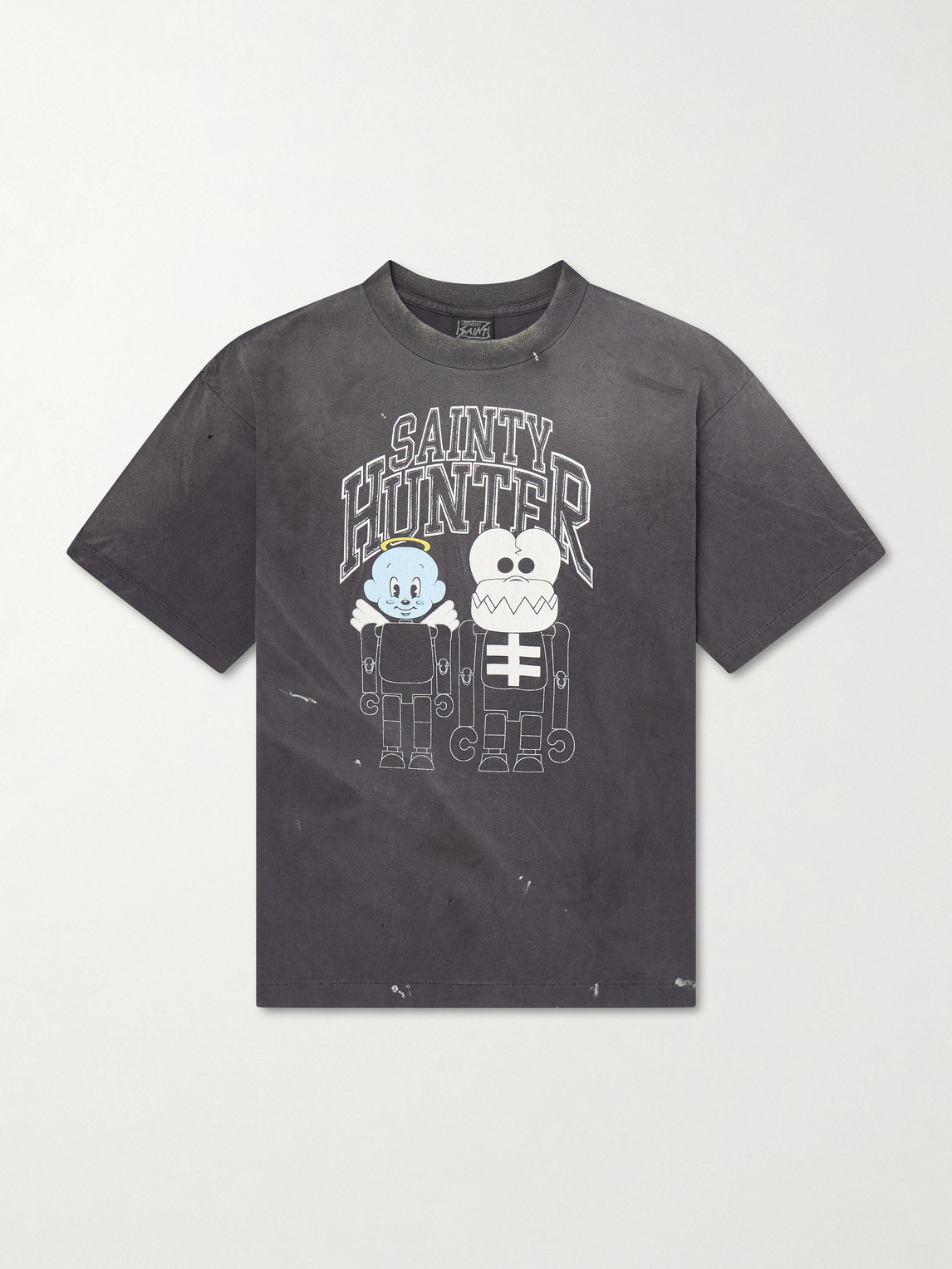SAINT Mxxxxxx Paint-Splattered Printed Cotton-Jersey T-Shirt - Men