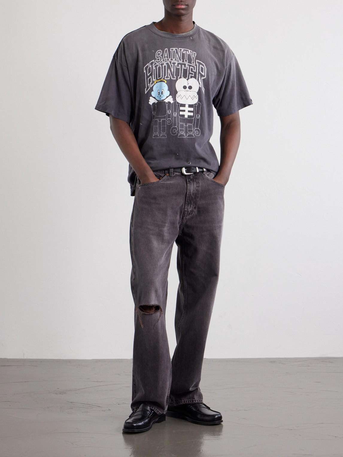 Paint-Splattered Printed Cotton-Jersey T-Shirt