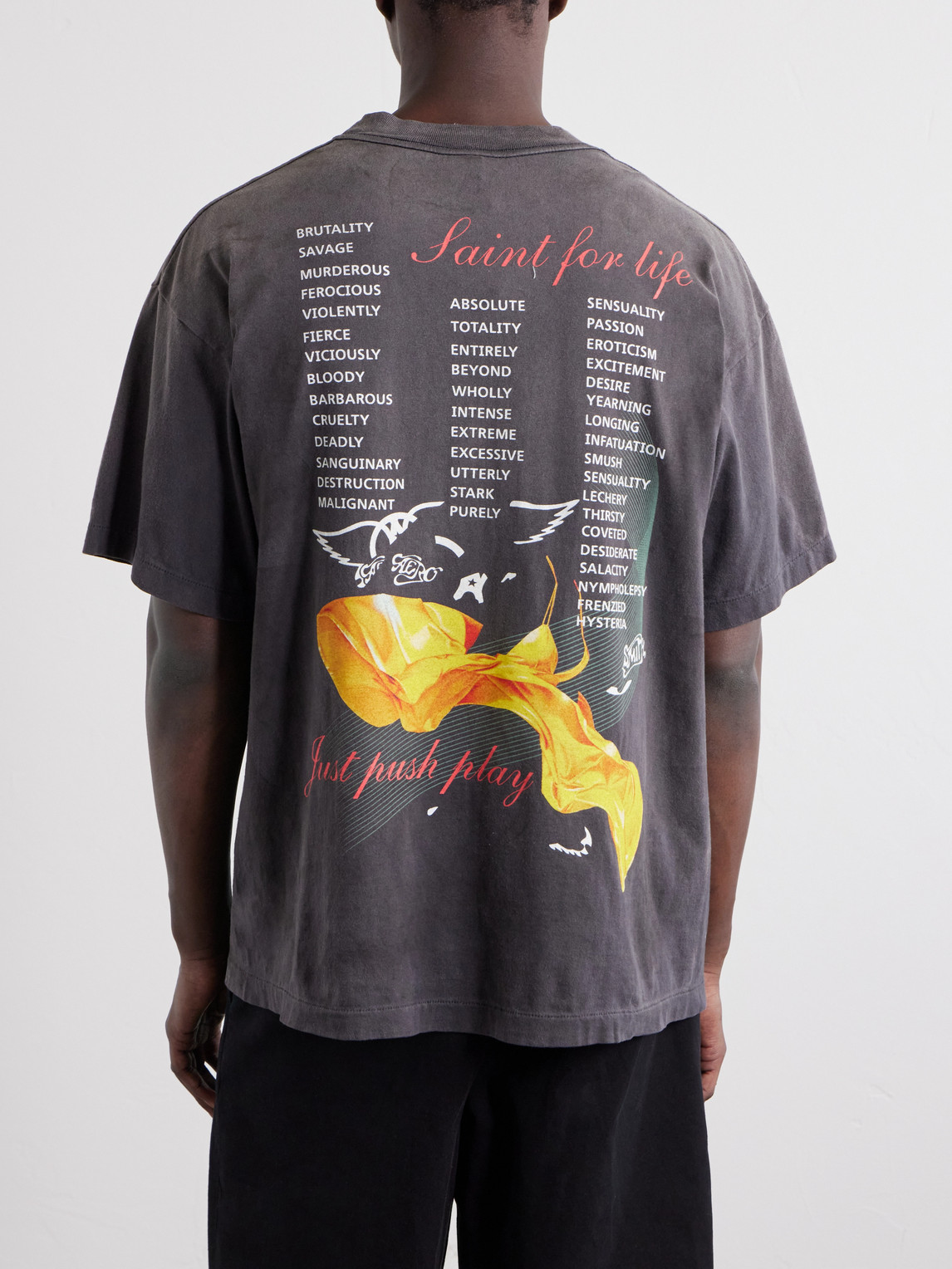 Aerosmith Paint-Splattered Printed Cotton-Jersey T-Shirt
