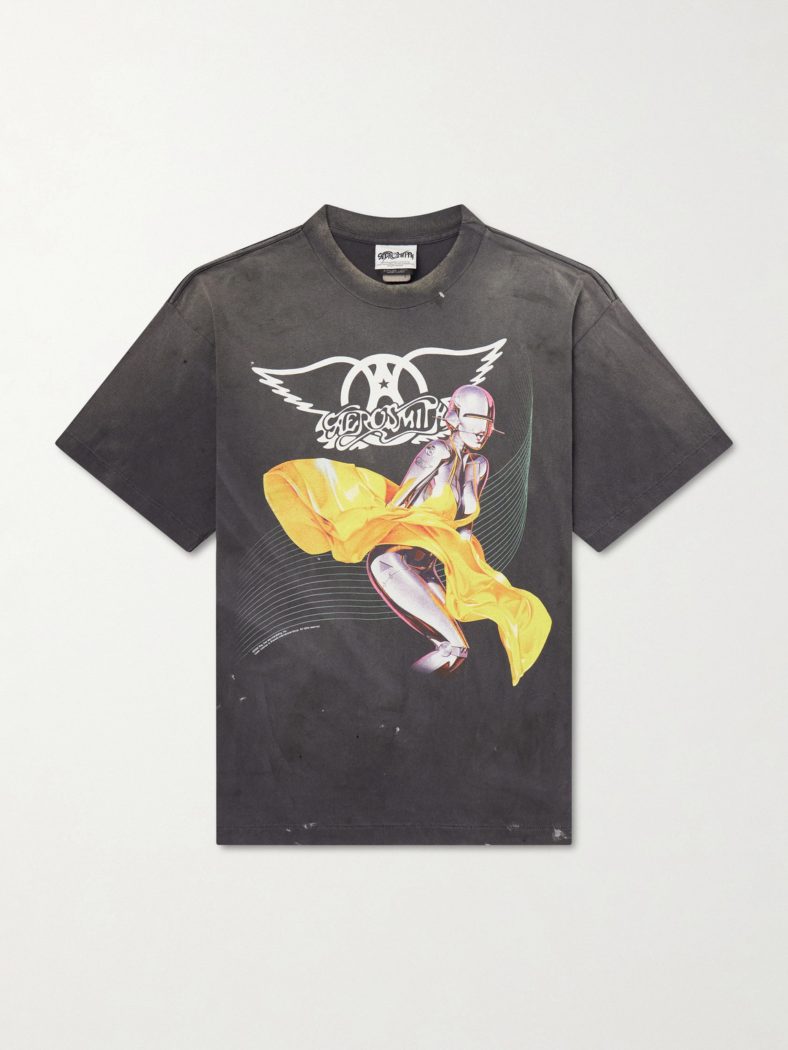 SAINT Mxxxxxx Aerosmith Paint-Splattered Printed Cotton-Jersey T-Shirt - Men