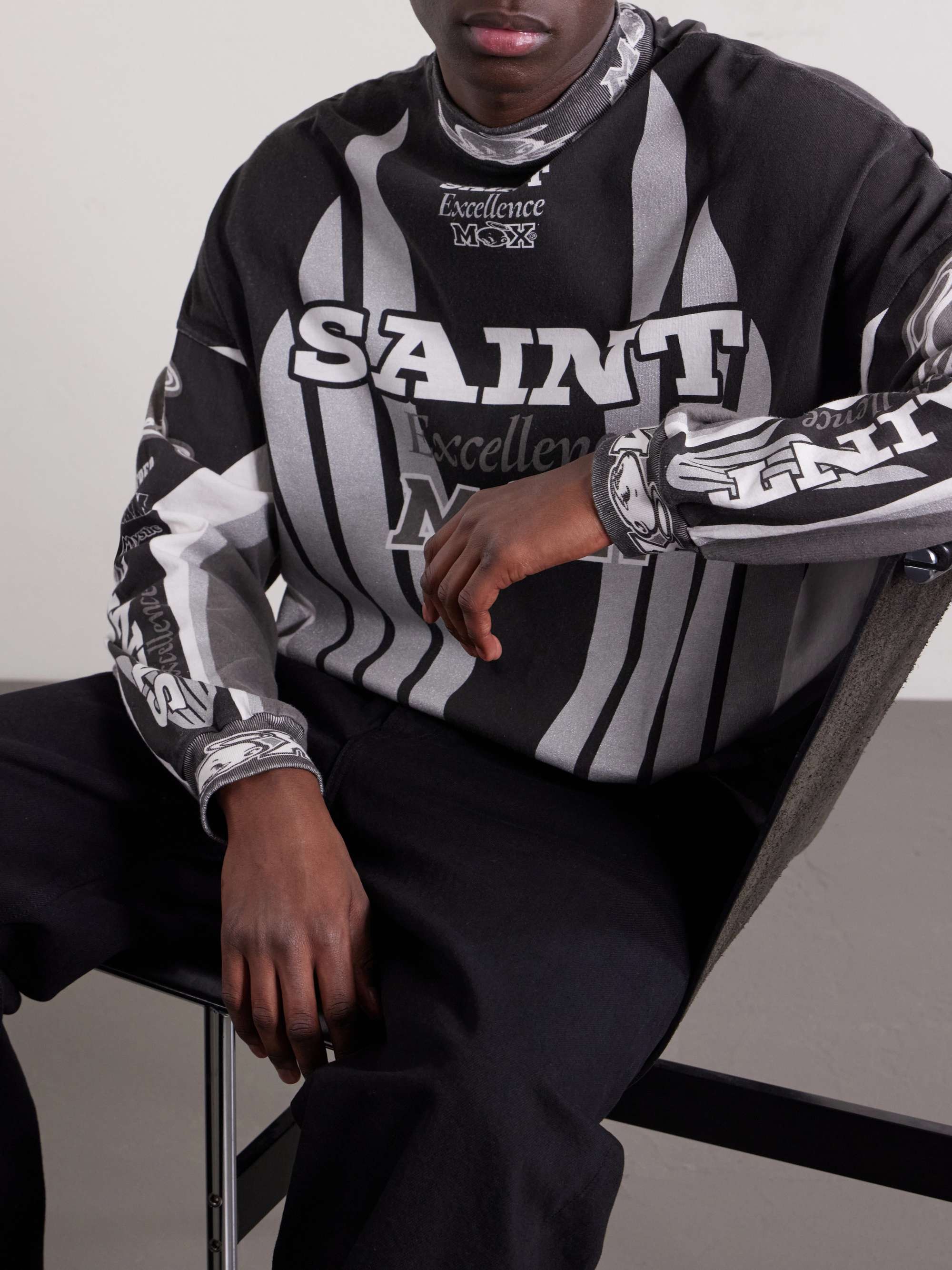 SAINT MXXXXXX Printed Cotton-Jersey Sweater for Men | MR PORTER