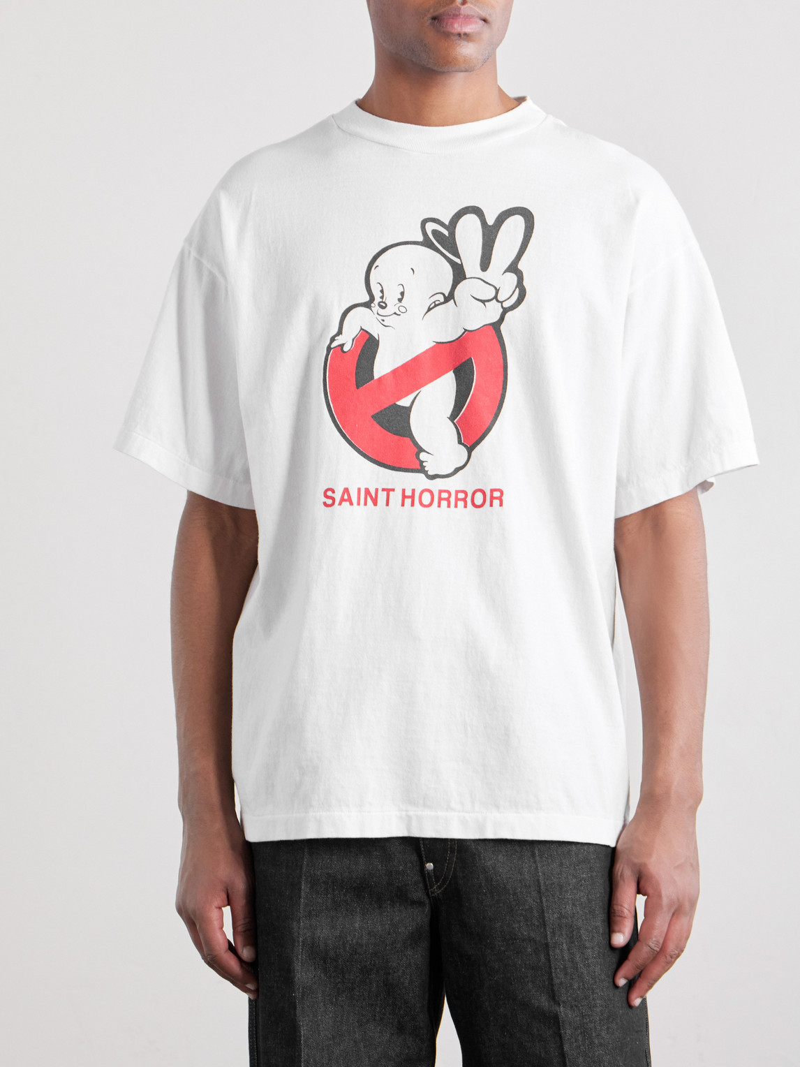 Saint Horror Printed Cotton-Jersey T-Shirt