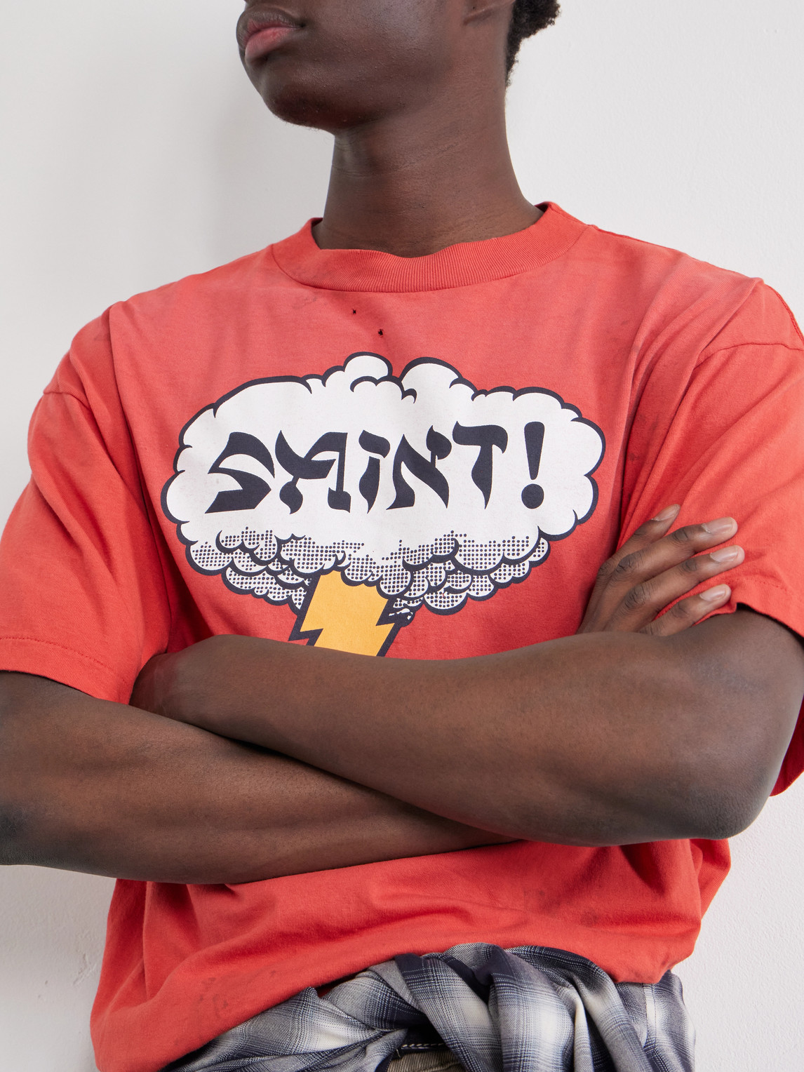 Distressed Logo-Print Cotton-Jersey T-Shirt