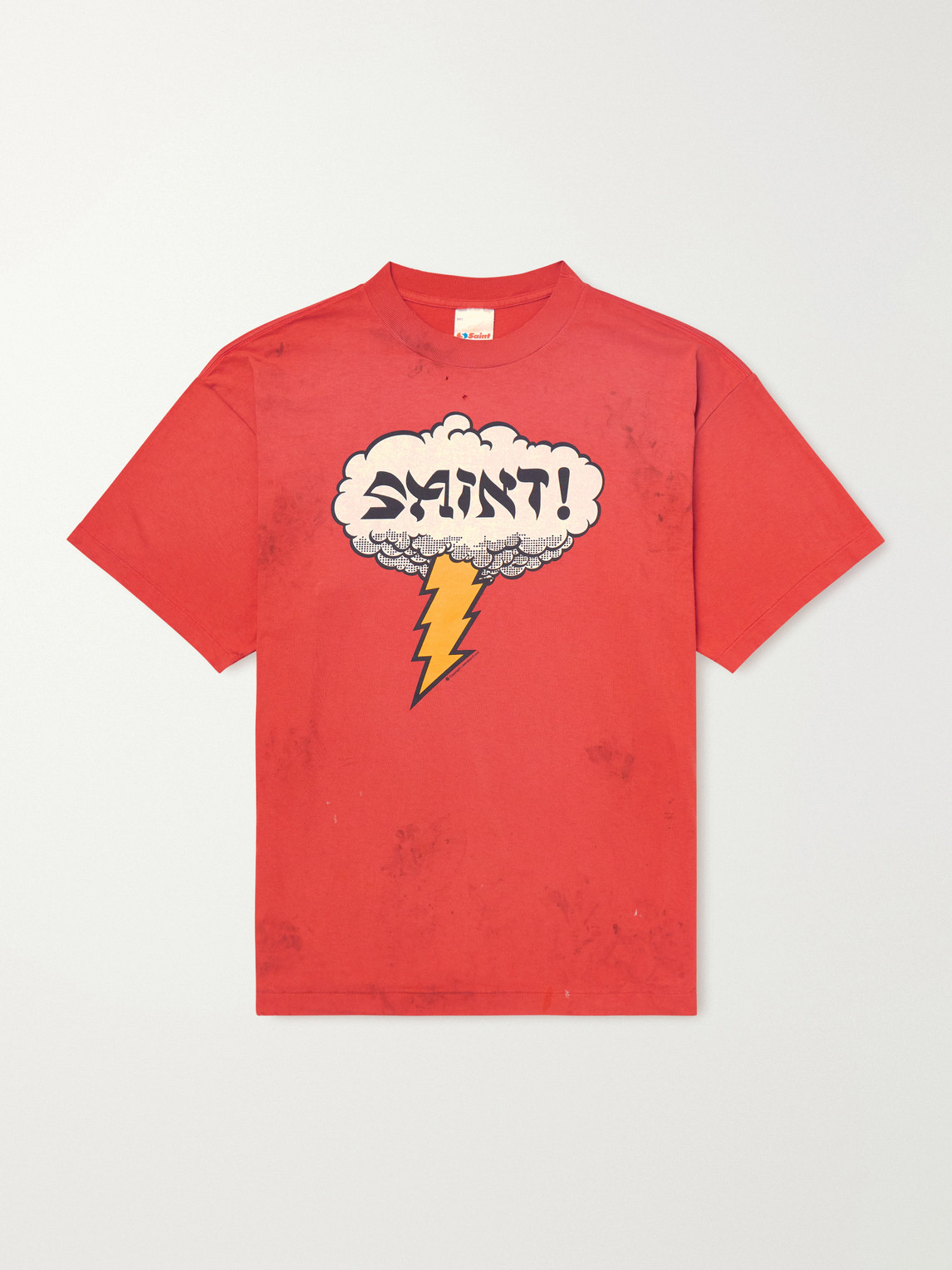 SAINT Mxxxxxx Distressed Logo-Print Cotton-Jersey T-Shirt - Men