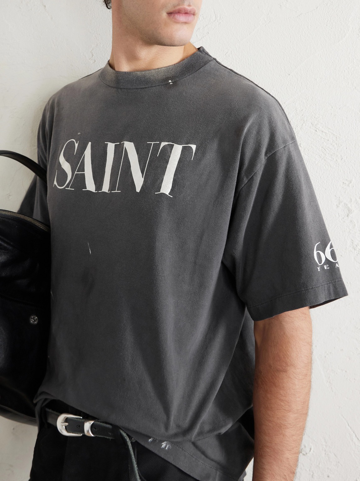 Logo-Print Paint-Splattered Cotton-Jersey T-Shirt