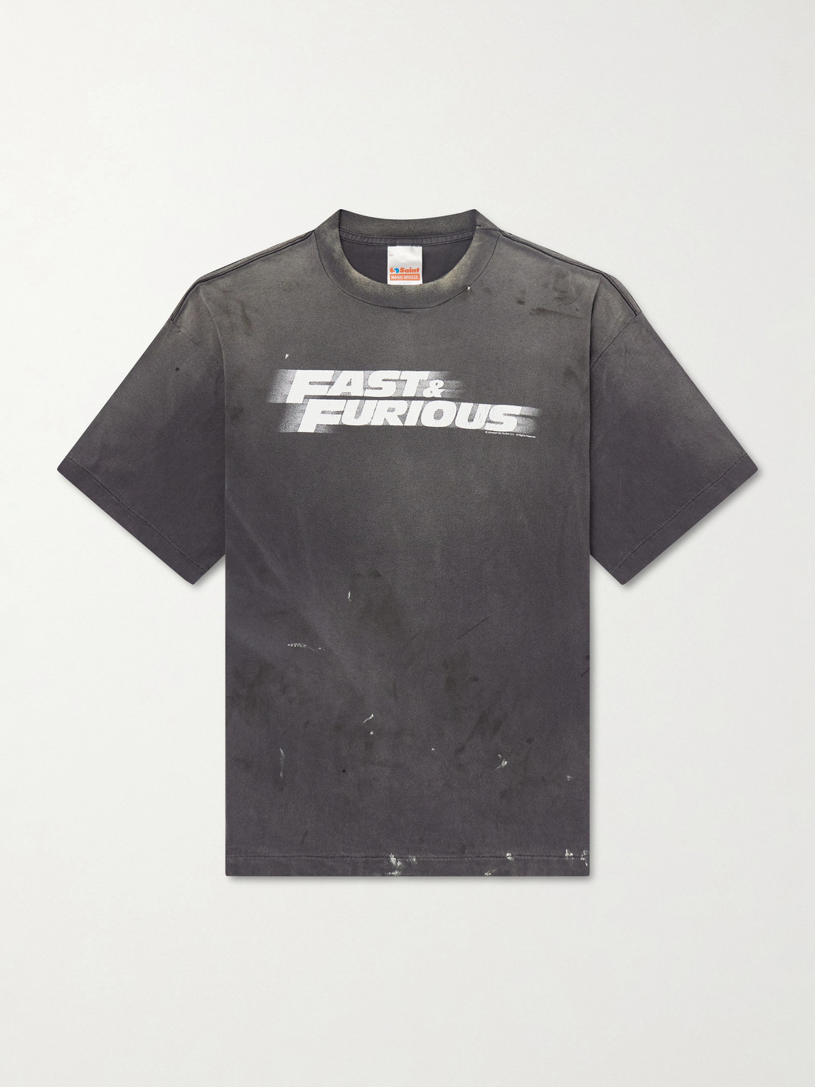 SAINT Mxxxxxx Fast & Furious Paint-Splattered Printed Cotton-Jersey T-Shirt - Men
