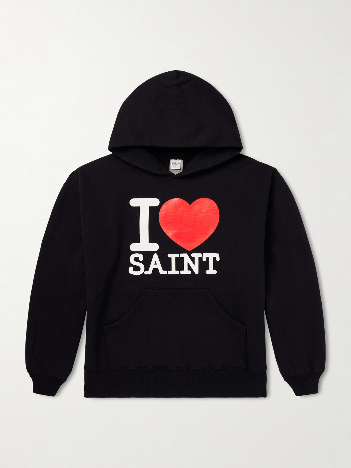 SAINT Mxxxxxx I ove Saint ogo-Print Cotton-Jersey Hoodie - Men