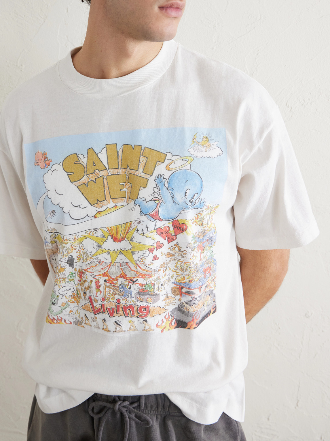 Saint Wet Printed Cotton-Jersey T-Shirt