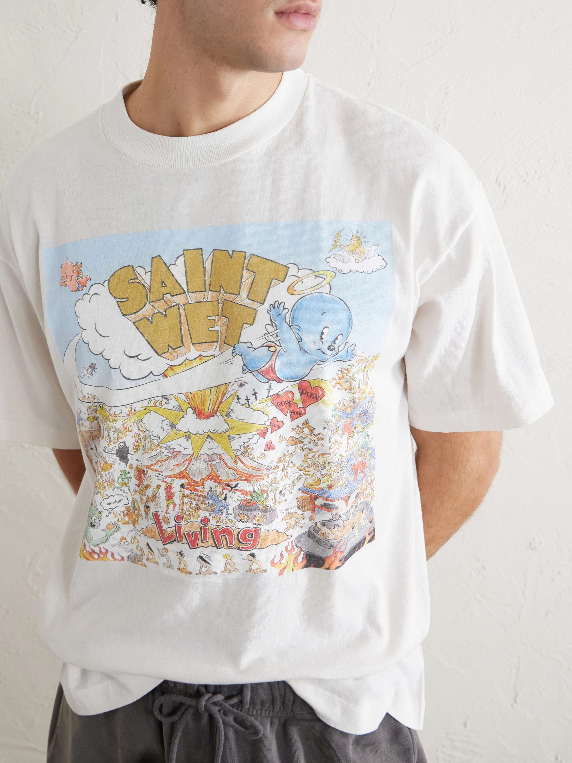 SAINT MXXXXXX Saint Wet Printed Cotton-Jersey T-Shirt for Men | MR