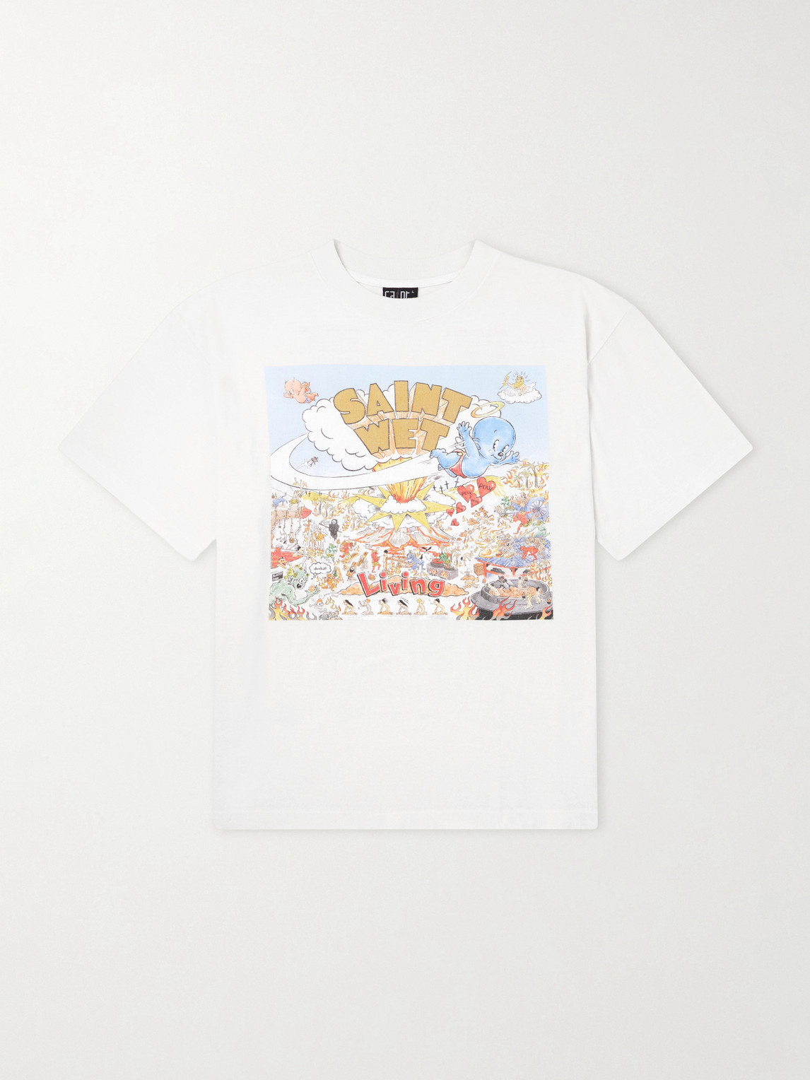 SAINT Mxxxxxx Saint Wet Printed Cotton-Jersey T-Shirten