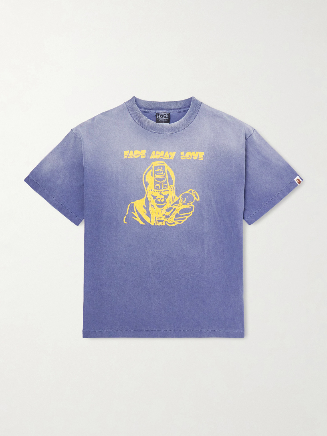 SAINT Mxxxxxx BAPE® Distressed Printed Cotton-Jersey T-Shirt - Men