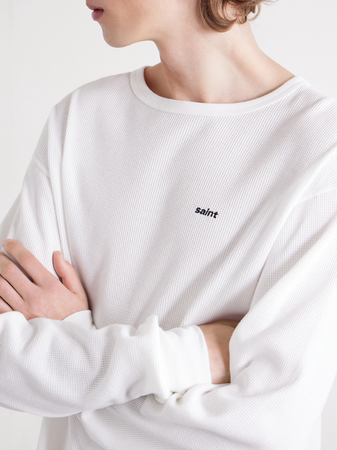 Thermal Logo-Embroidered Honeycomb-Knit Cotton T-Shirt