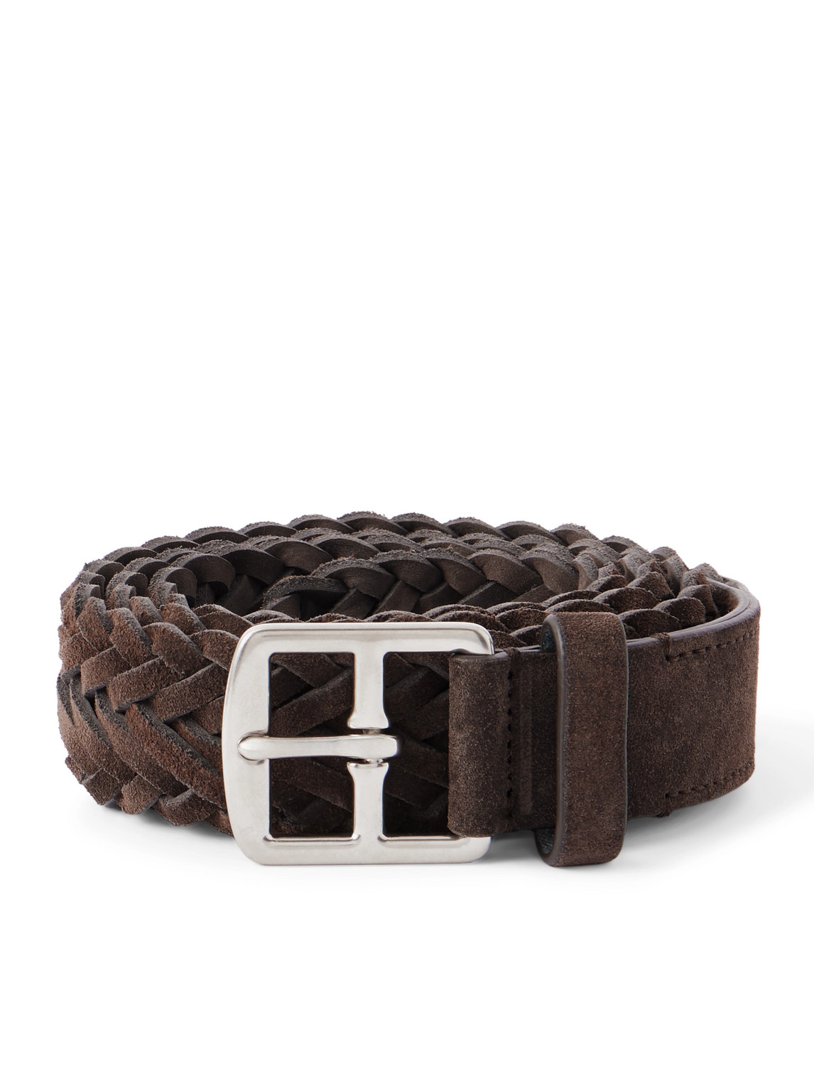 Officine Creative 3.5cm Woven Suede Belt In Brown