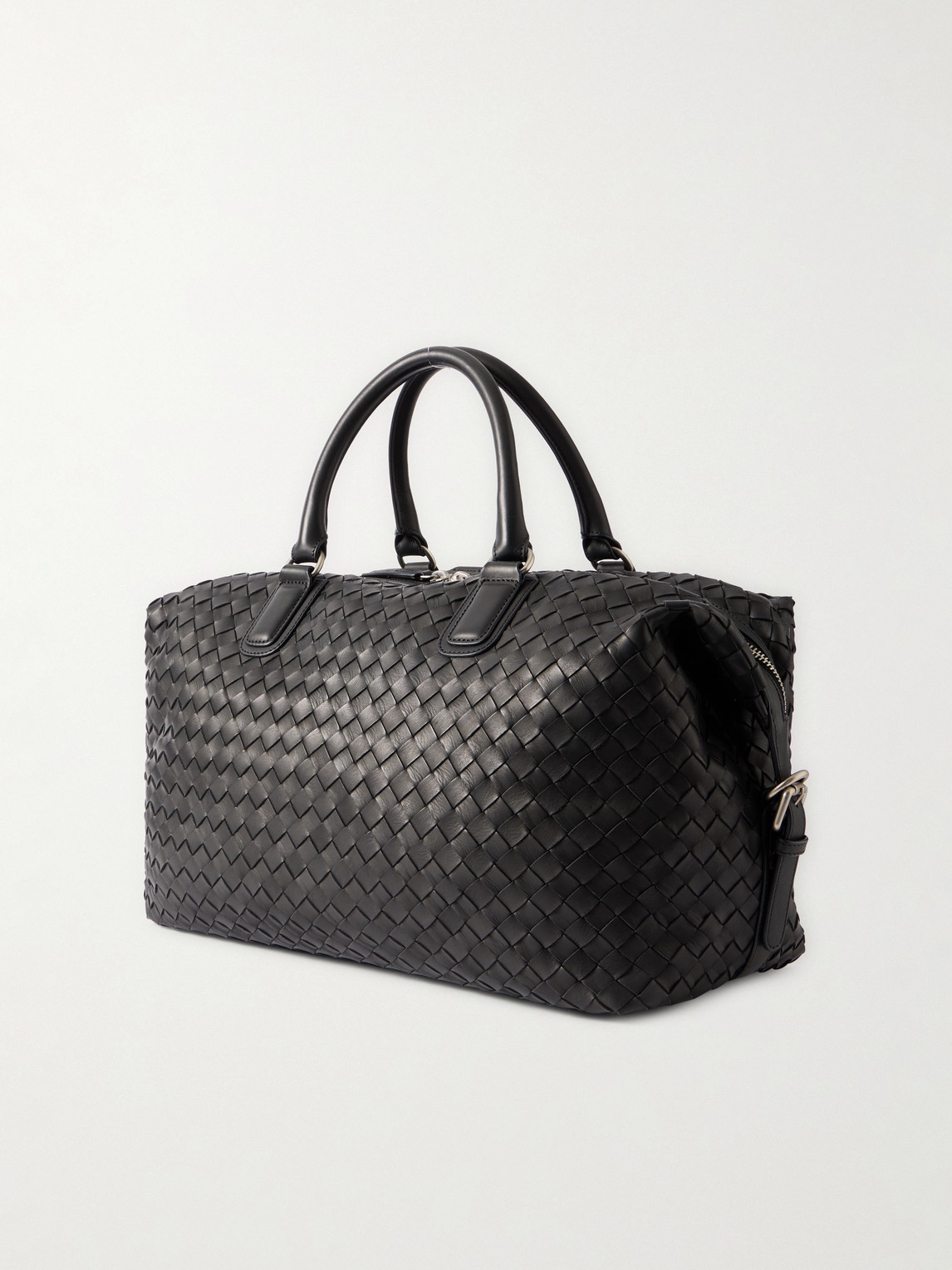  Officine Creative - Woven Leather Weekend Bag - Men - Black 