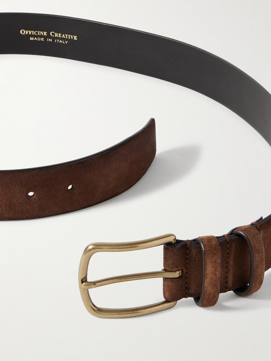 Officine Creative 3.5cm Suede Belt In Brown