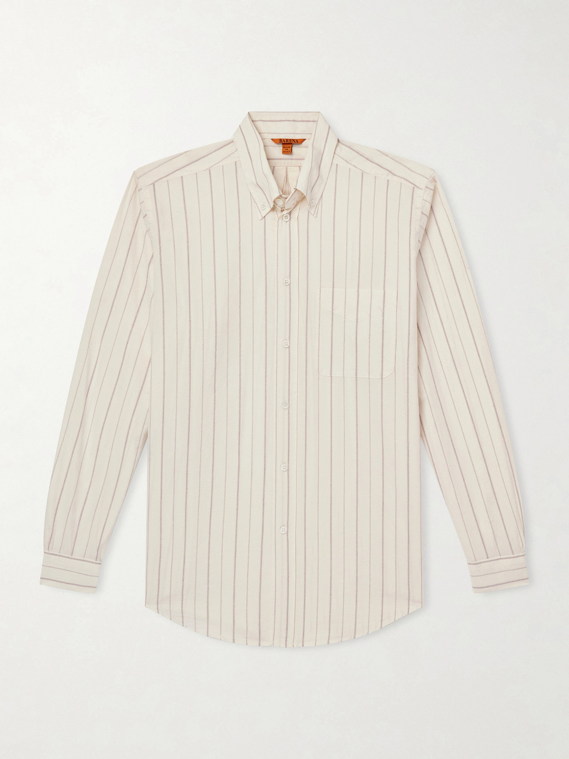 Barena – Camison Button-Down Collar Striped Cotton-Poplin Shirt