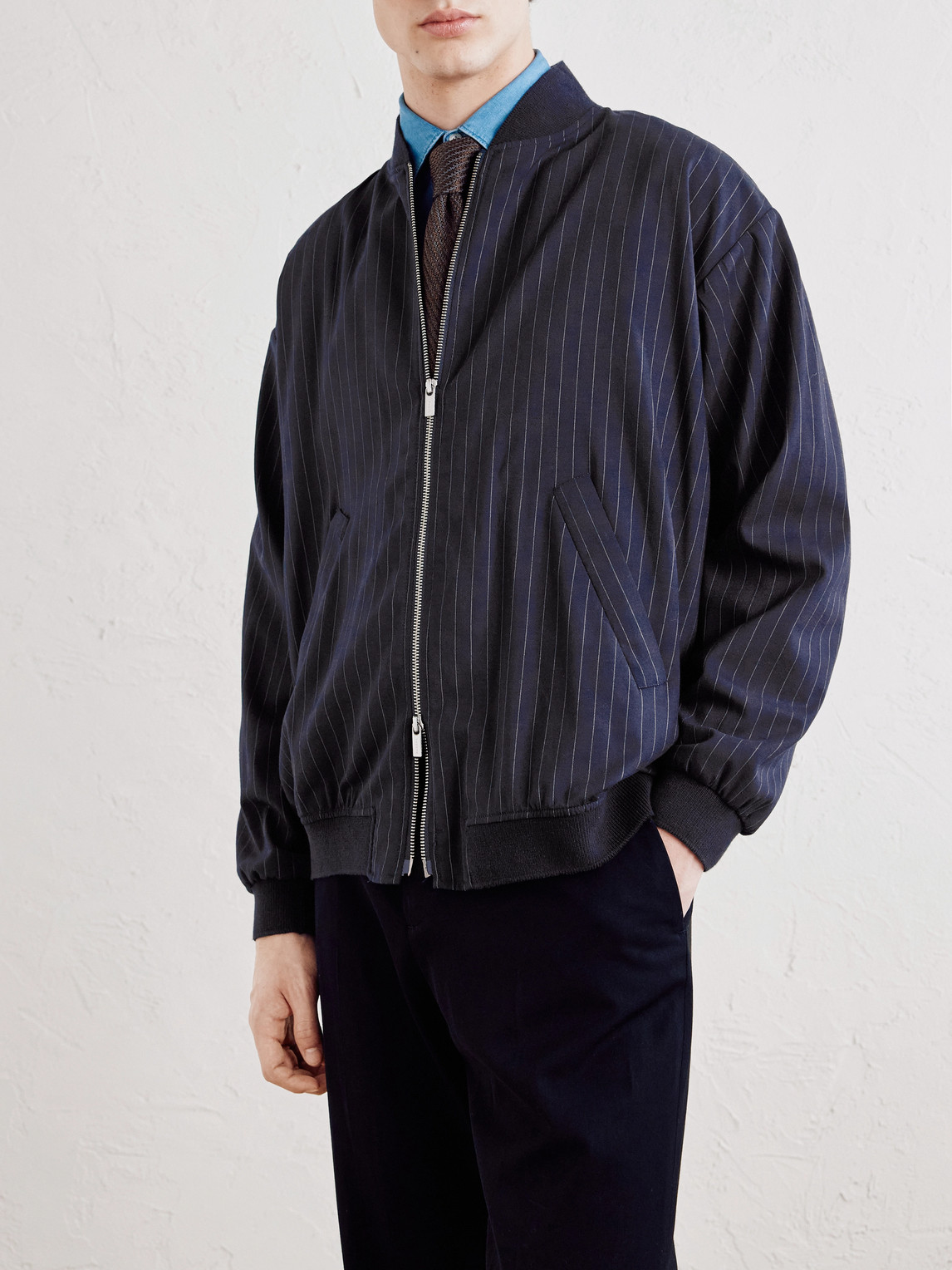  Barena - Gabier Fulgor Striped Wool-blend Bomber Jacket - Men - Blue - It 46 