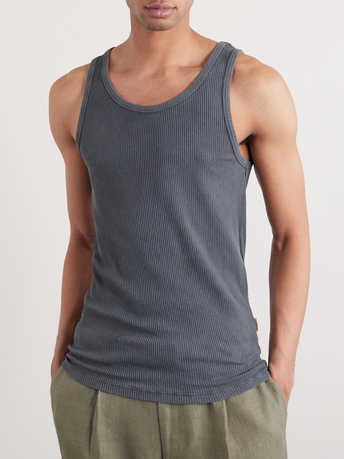  Barena - Ribbed Cotton-blend Jersey Tank Top - Men - Gray - M 