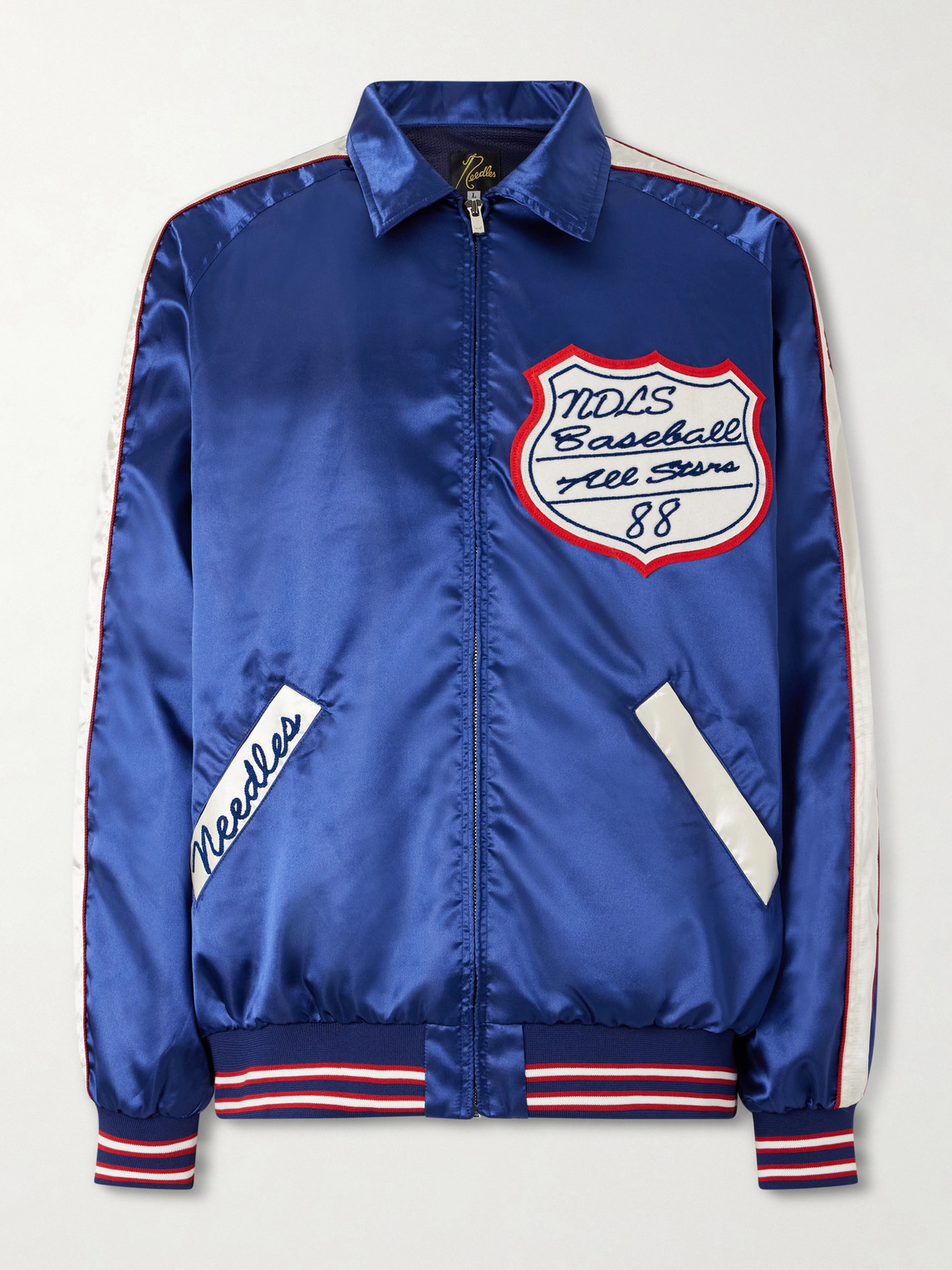Needles Stadium Logo-Embroidered Appliquéd Satin Bomber Jacketen