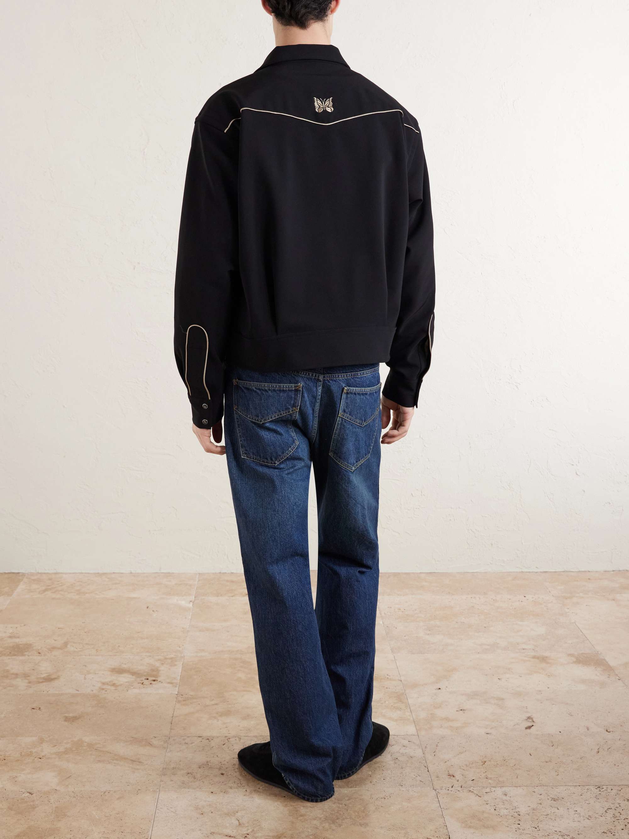 NEEDLES Piping Cowboy Logo-Embroidered Woven Jacket for Men | MR