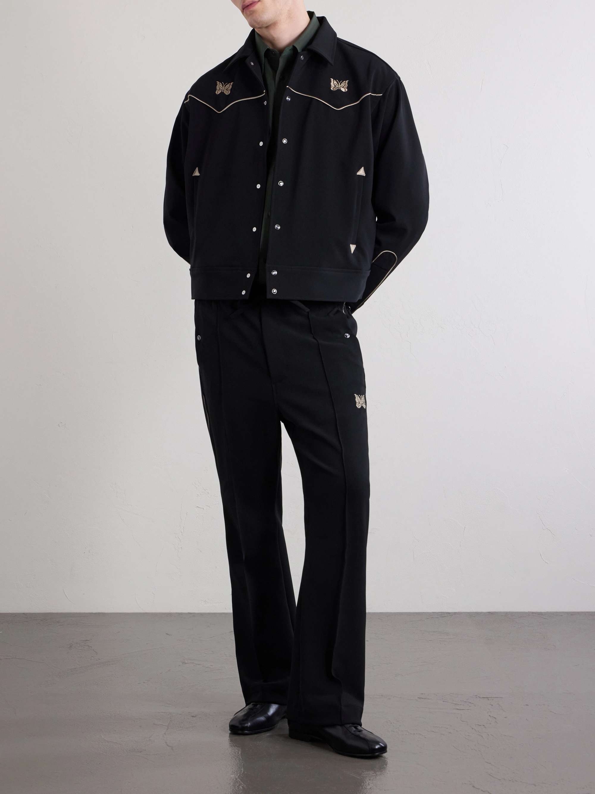 NEEDLES Piping Cowboy Logo-Embroidered Woven Jacket for Men | MR