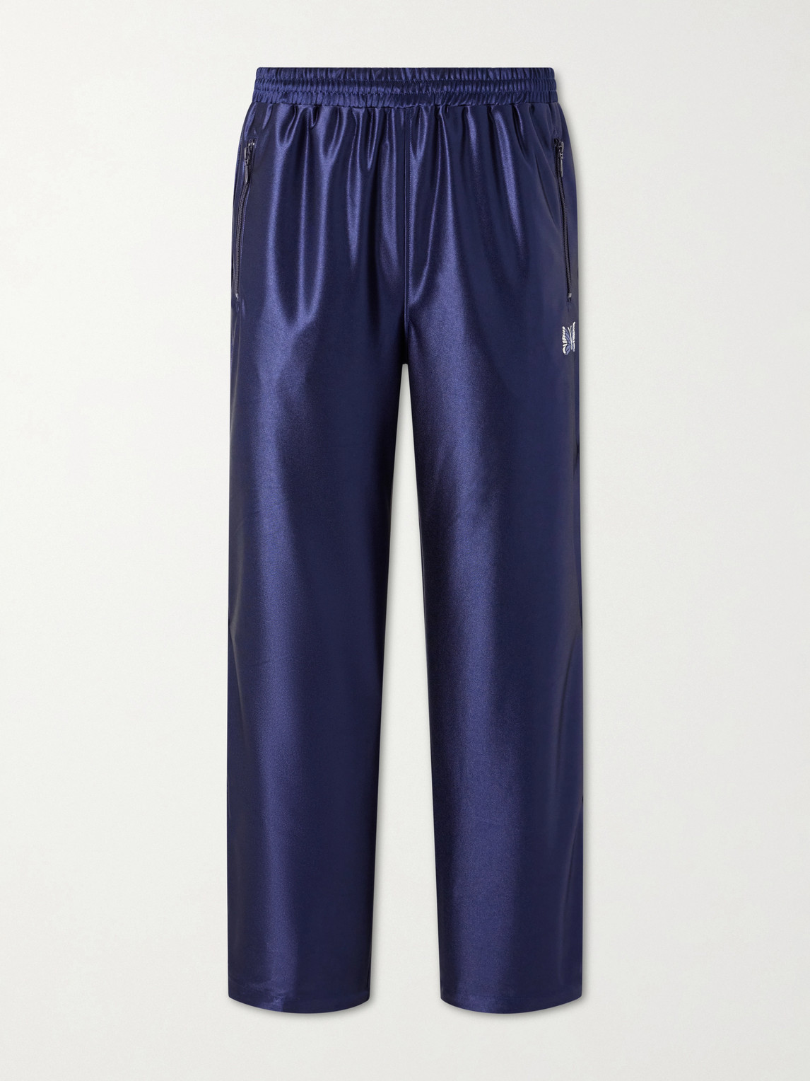 Needles Straight-Leg Logo-Embroidered Satin Sweatpantsen