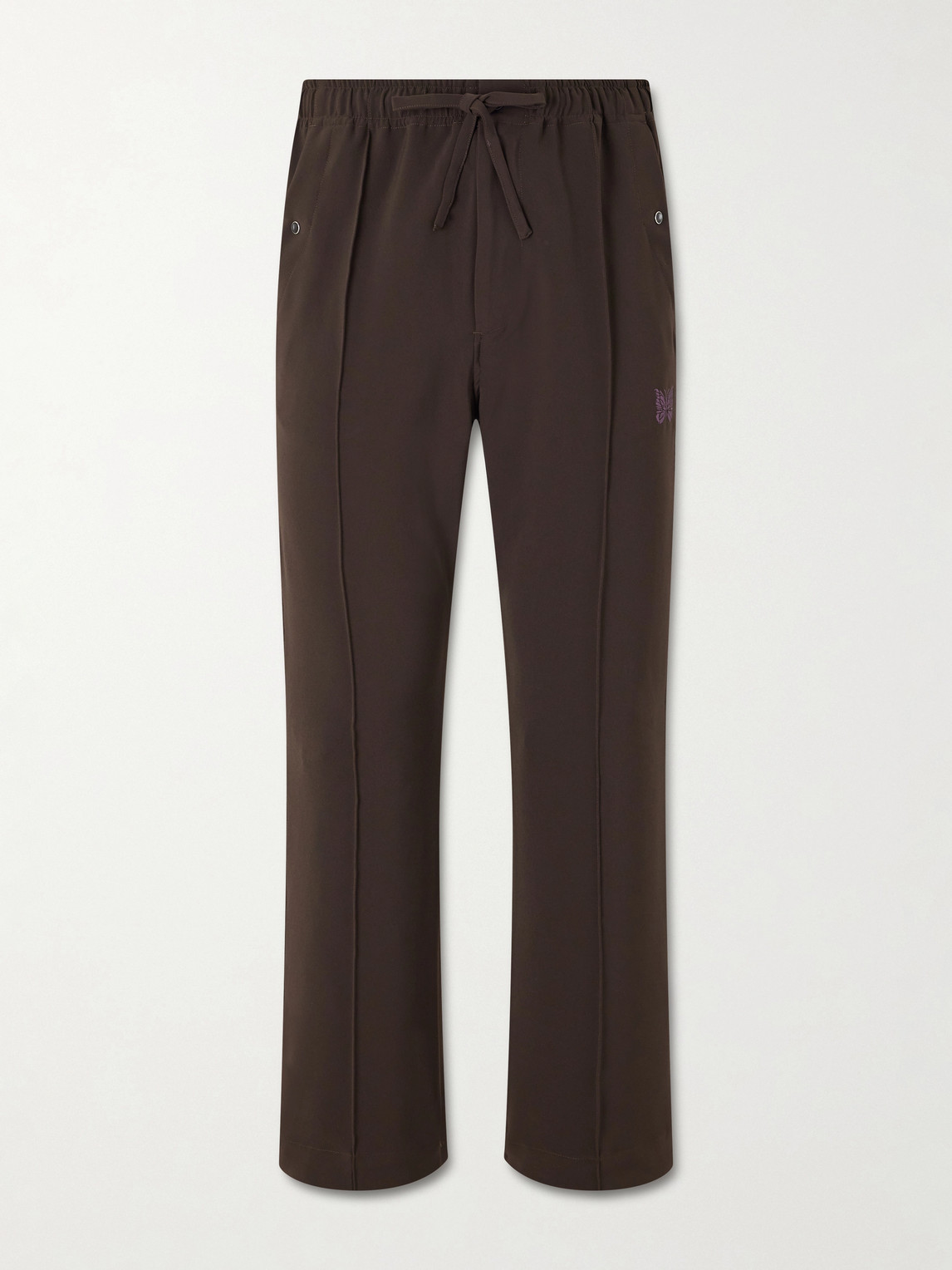 Needles Piping Cowboy Straight-leg Embroidered Woven Trousers In Brown