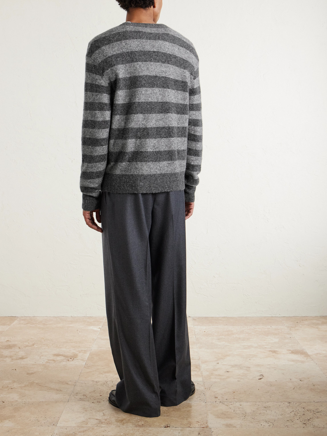  Officine Générale - Randy Striped Knitted Sweater - Men - Gray - M 