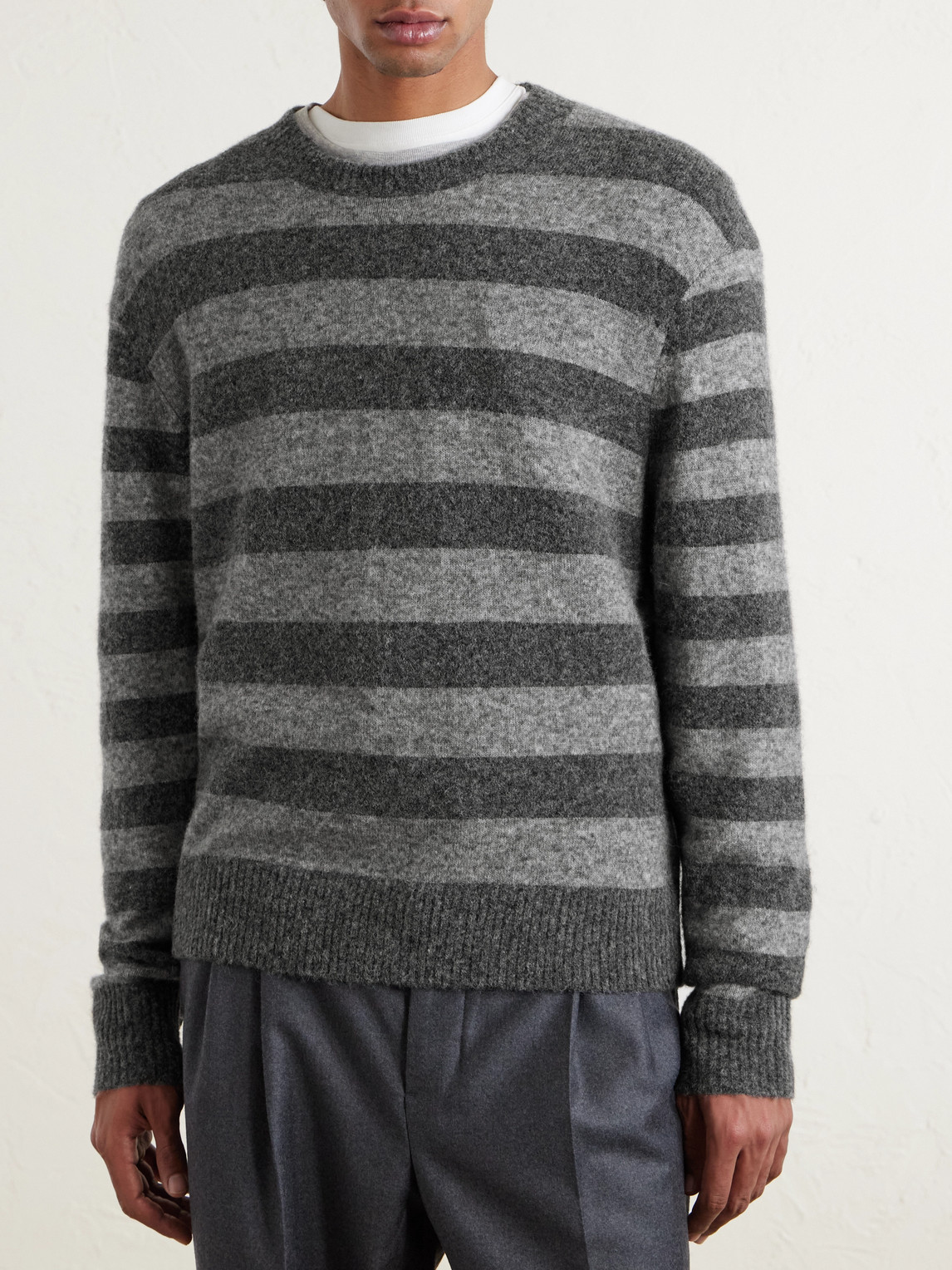  Officine Générale - Randy Striped Knitted Sweater - Men - Gray - M 