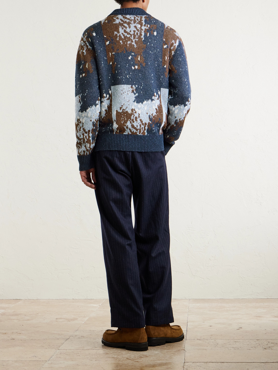  Officine Générale - Terry Jacquard-knit Cardigan - Men - Blue - L 