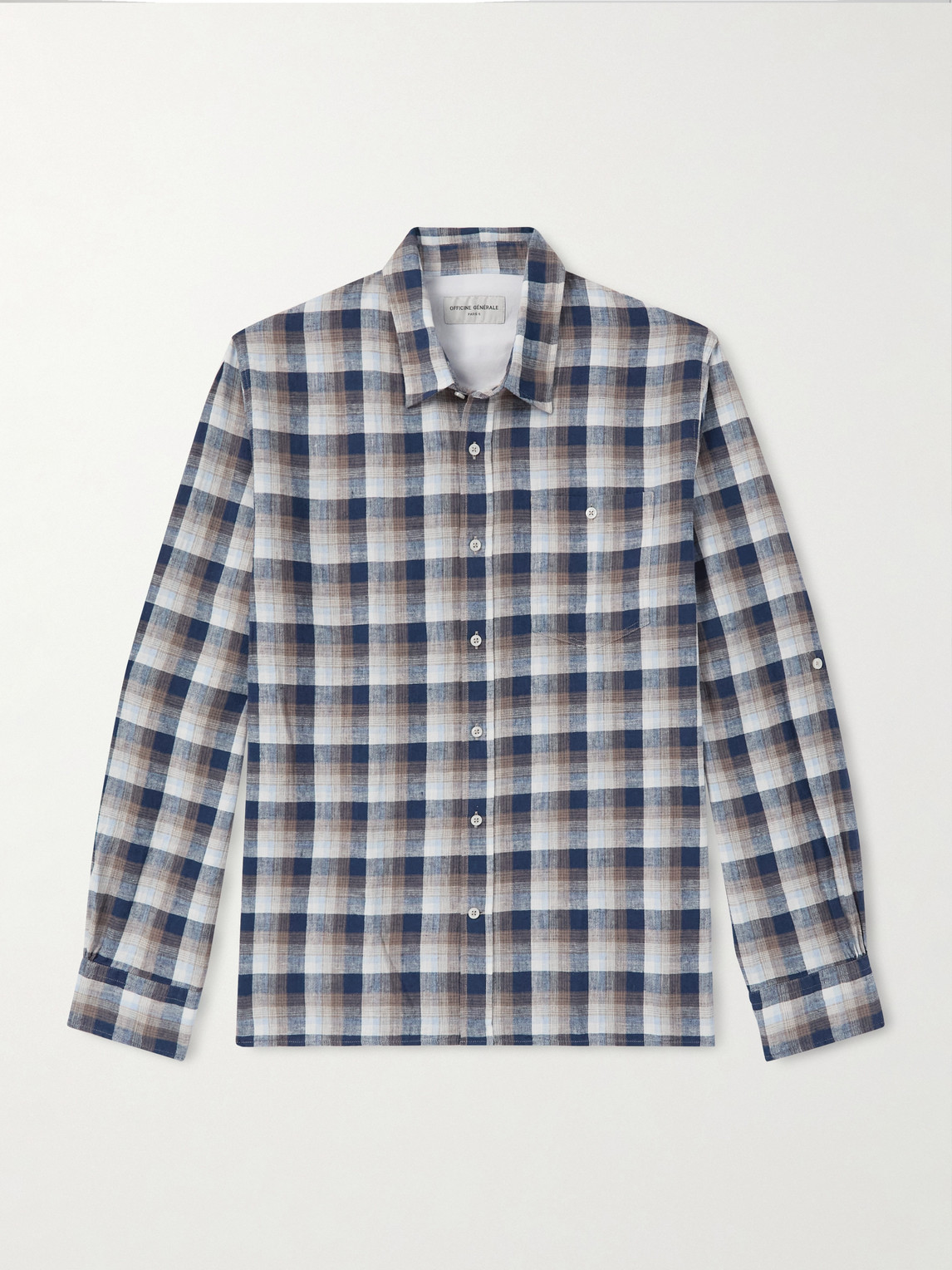 OFFICINE GÉNÉRALE Younes Checked Cotton and Linen-Blend Shirt - Men