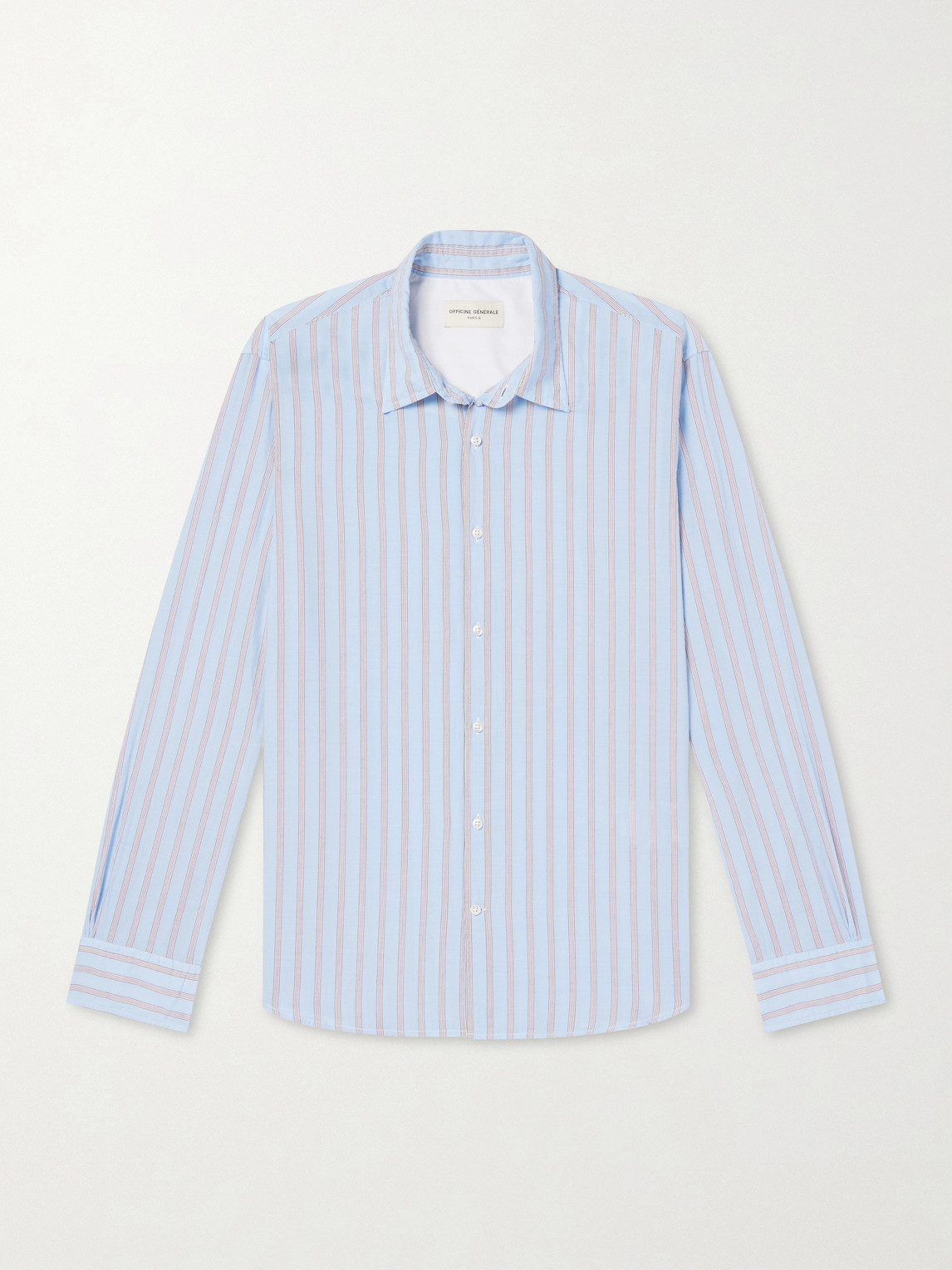 OFFICINE GÉNÉRALE Giacomo Striped Cotton-Poplin Shirt - Men