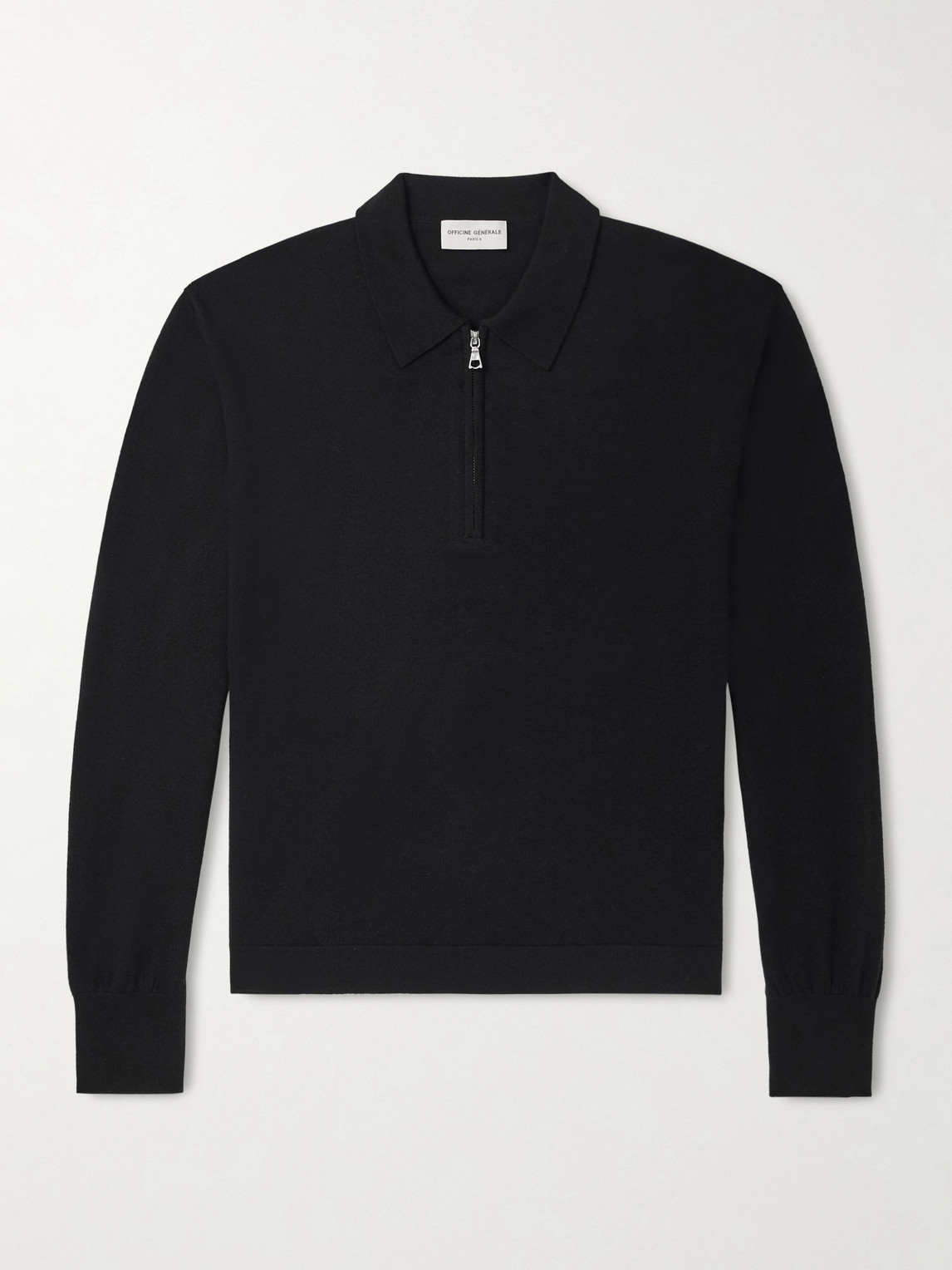 OFFICINE GÉNÉRALE Bene Merino Wool Half-Zip Polo hirt - Men