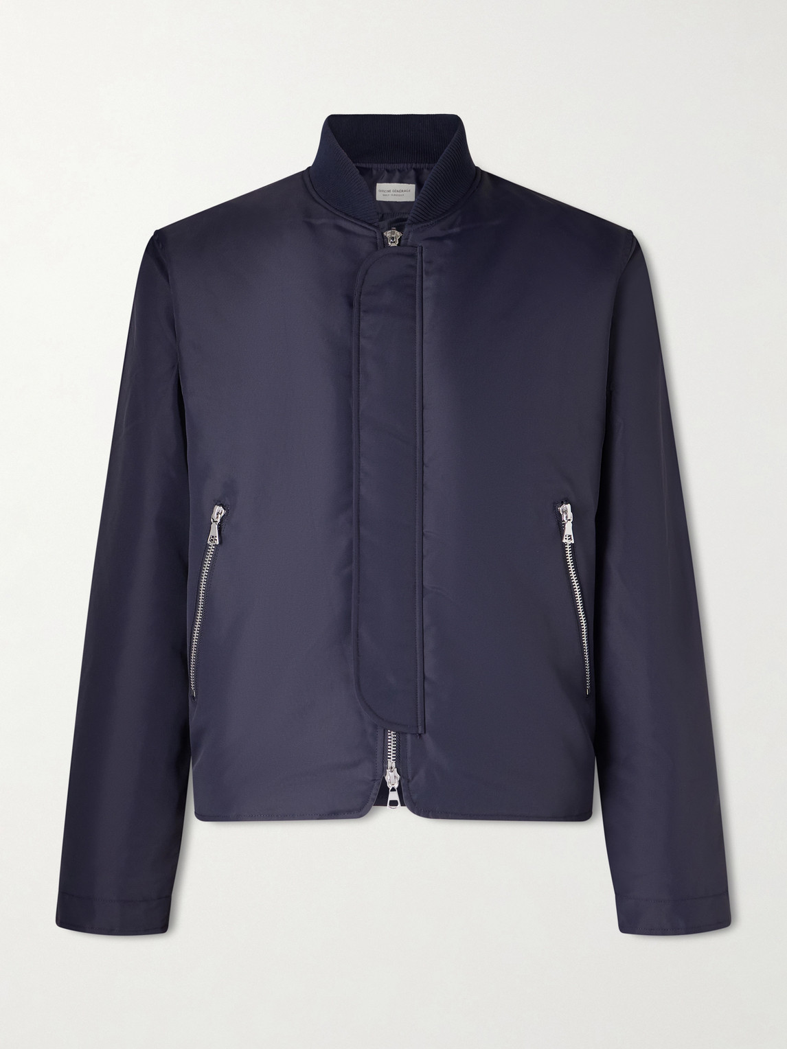 Officine Generale Shell Bomber Jacket In Blue
