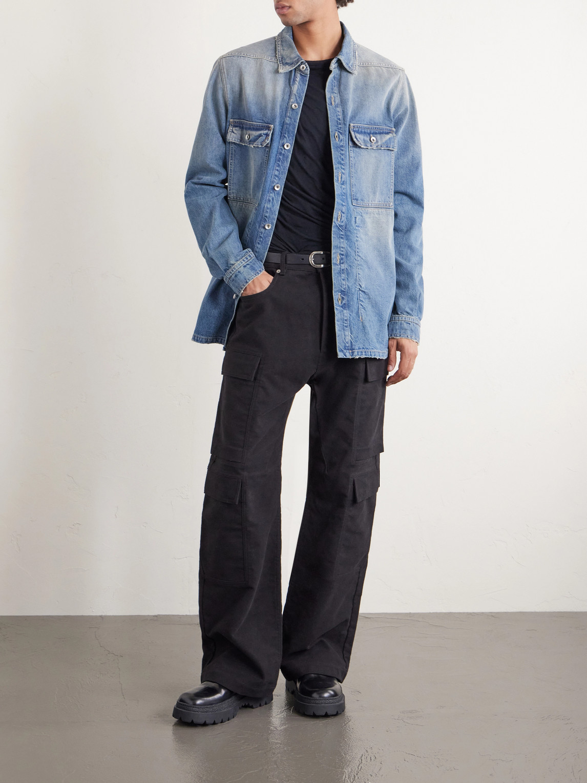 Drkshdw By Rick Owens - Distressed Denim Overshirt