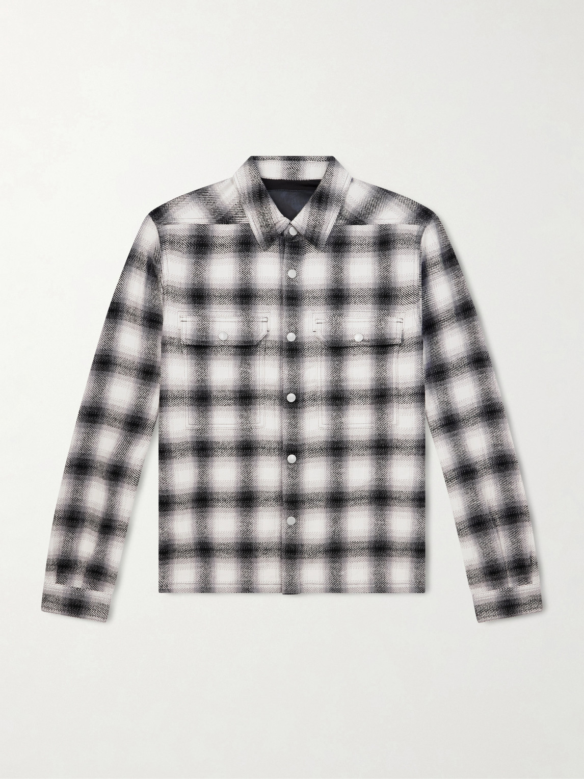 DRKSHDW by Rick Owens Level Cropped Checked Cotton hirt - Men