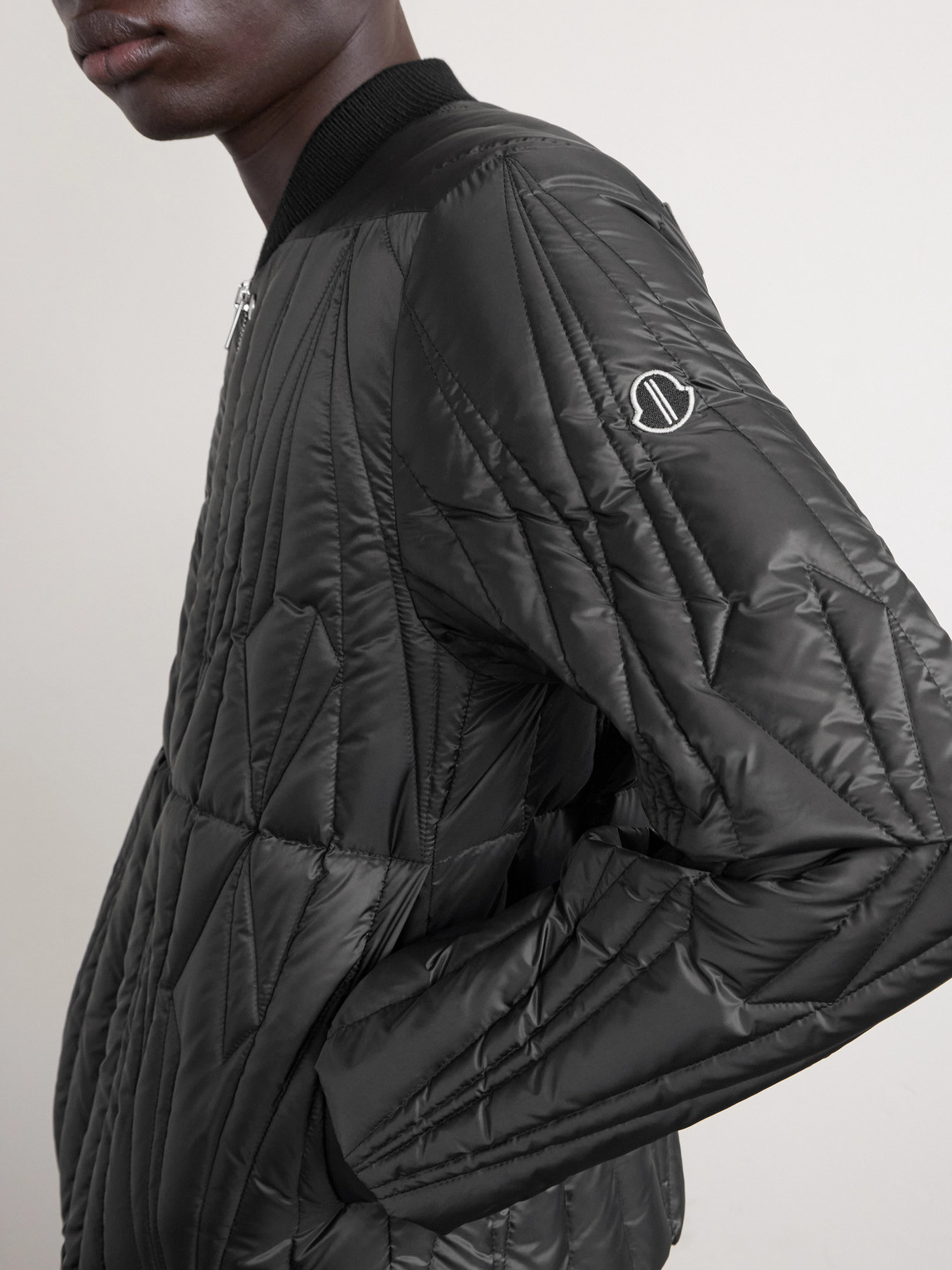  Rick Owens - Moncler Logo-appliquéd Quilted Shell Down Jacket - Men - Black - 1 