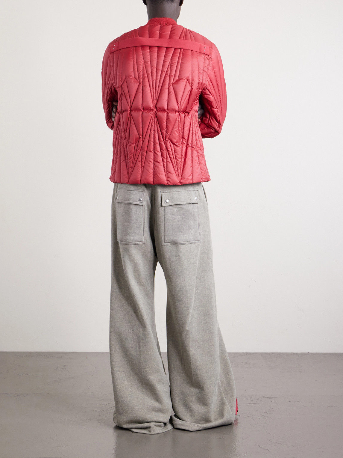  Rick Owens - Moncler Logo-appliquéd Quilted Shell Down Jacket - Men - Red - 1 