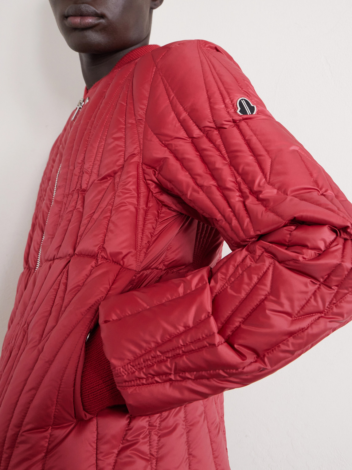  Rick Owens - Moncler Logo-appliquéd Quilted Shell Down Jacket - Men - Red - 1 