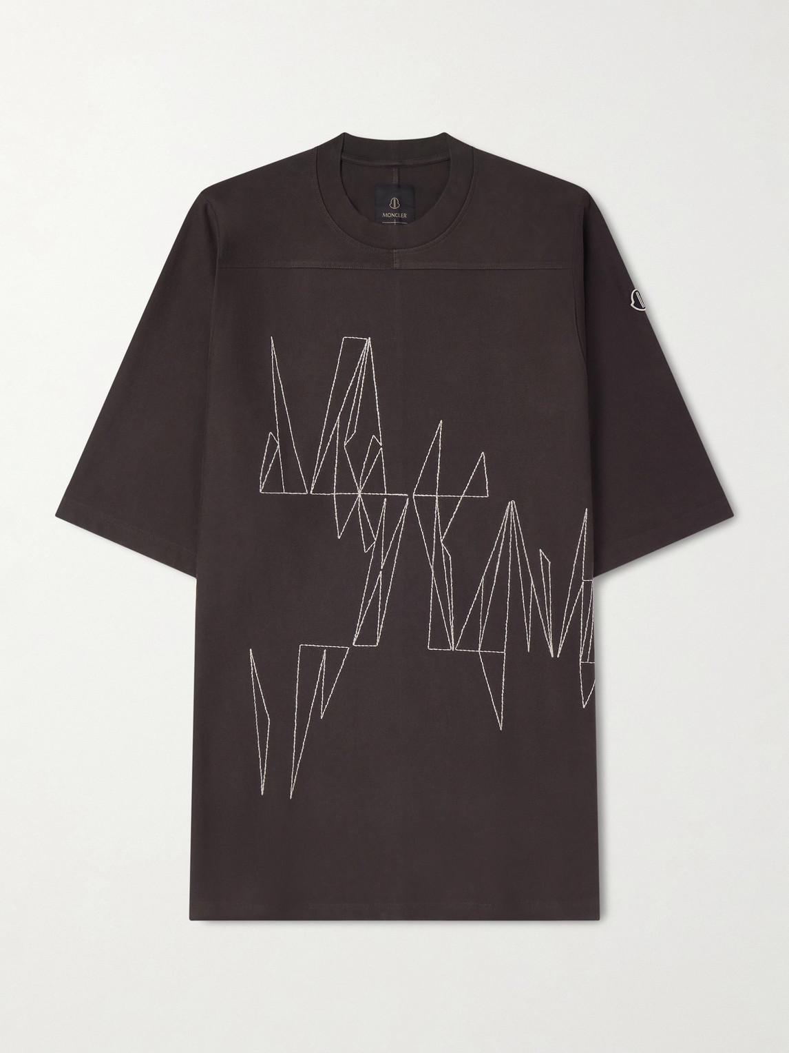 Rick Owens Moncler Oversized ogo-Appliquéd Embroidered Cotton-Jersey T-Shirt - Men