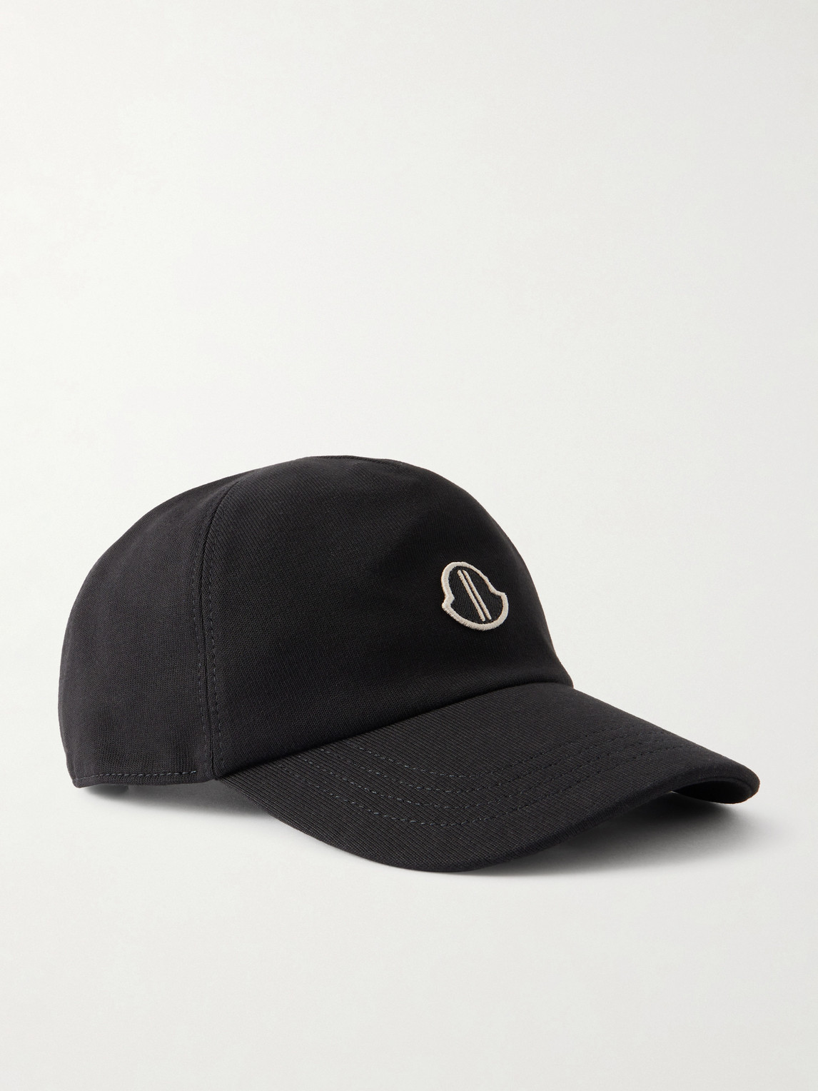 Rick Owens Moncler Logo-appliquéd Cotton-jersey Baseball Cap In Black