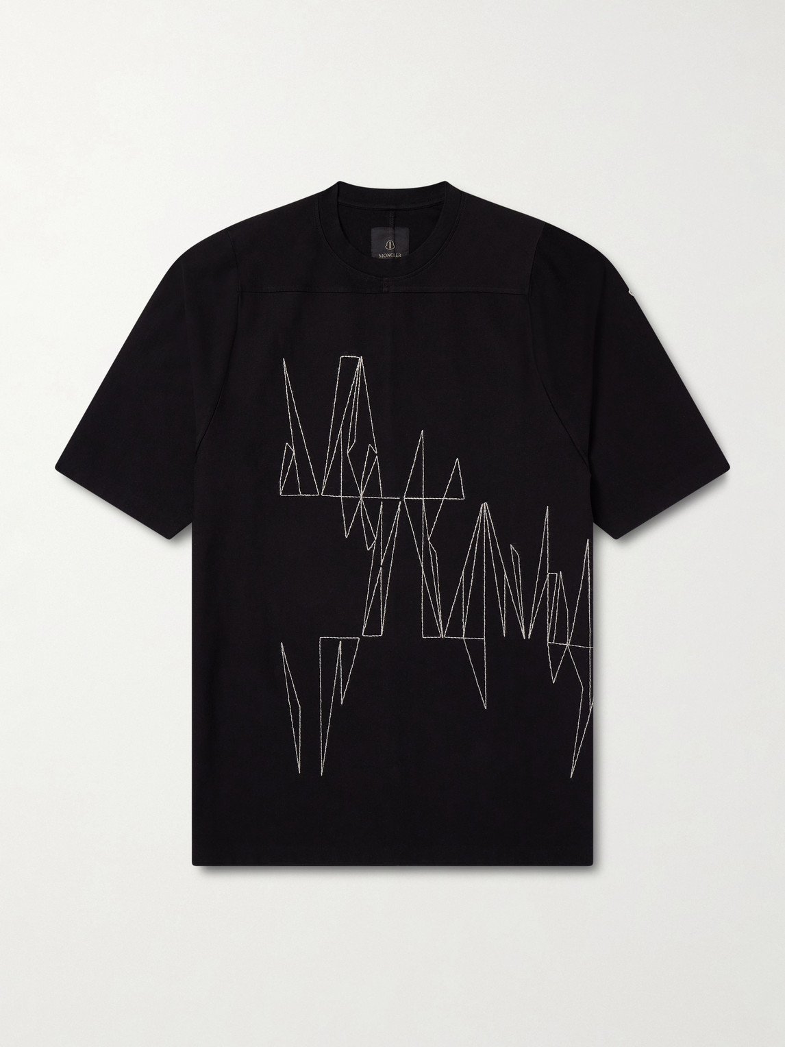 Rick Owens oncler Oversized Logo-Appliquéd Embroidered Cotton-Jersey T-Shirten