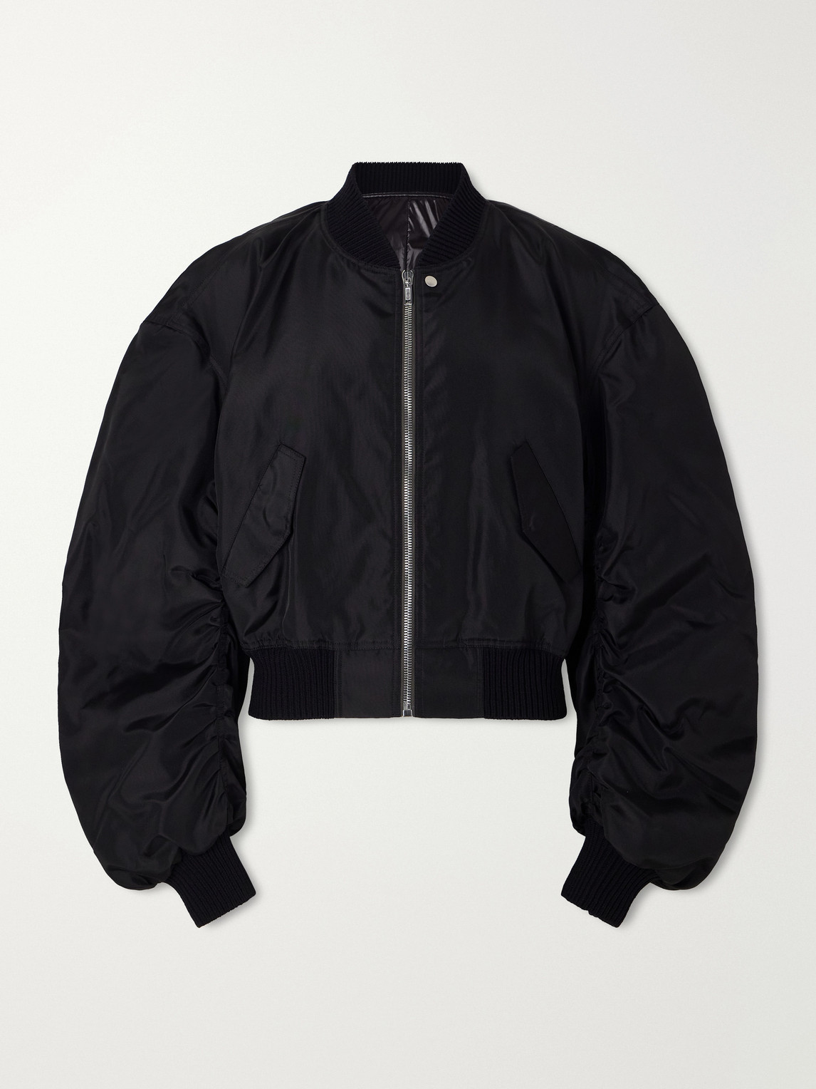 Rick Owens Secchia Flight Silk-Taffeta Bomber Jacket IT 46